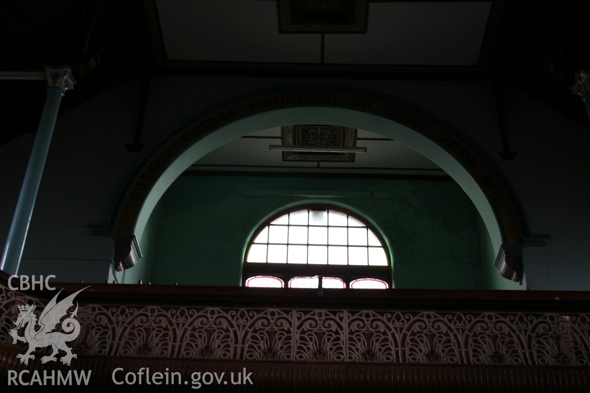 Hanbury Road baptist chapel, Bargoed, digital colour photograph showing interior, received in the course of Emergency Recording case ref no RCS2/1/2247.