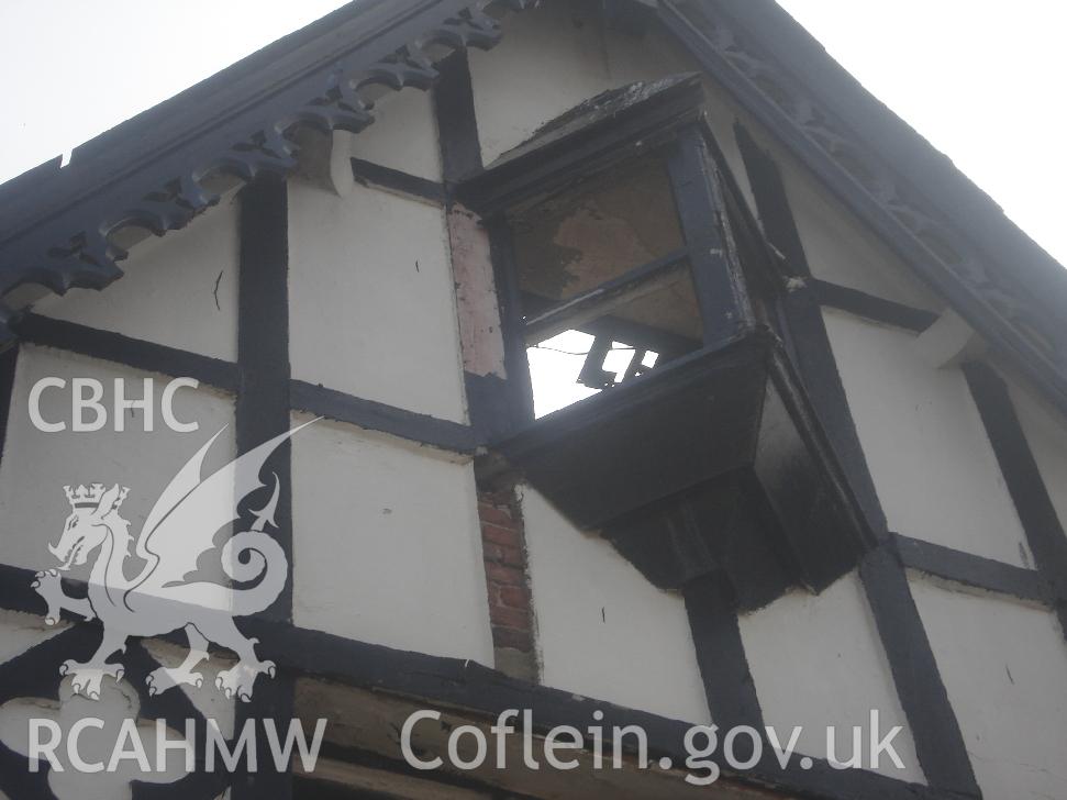 Colour photograph showing window 02 in the gable in the north facing elevation of The Grange Hotel produced by JP Architects, 2011.