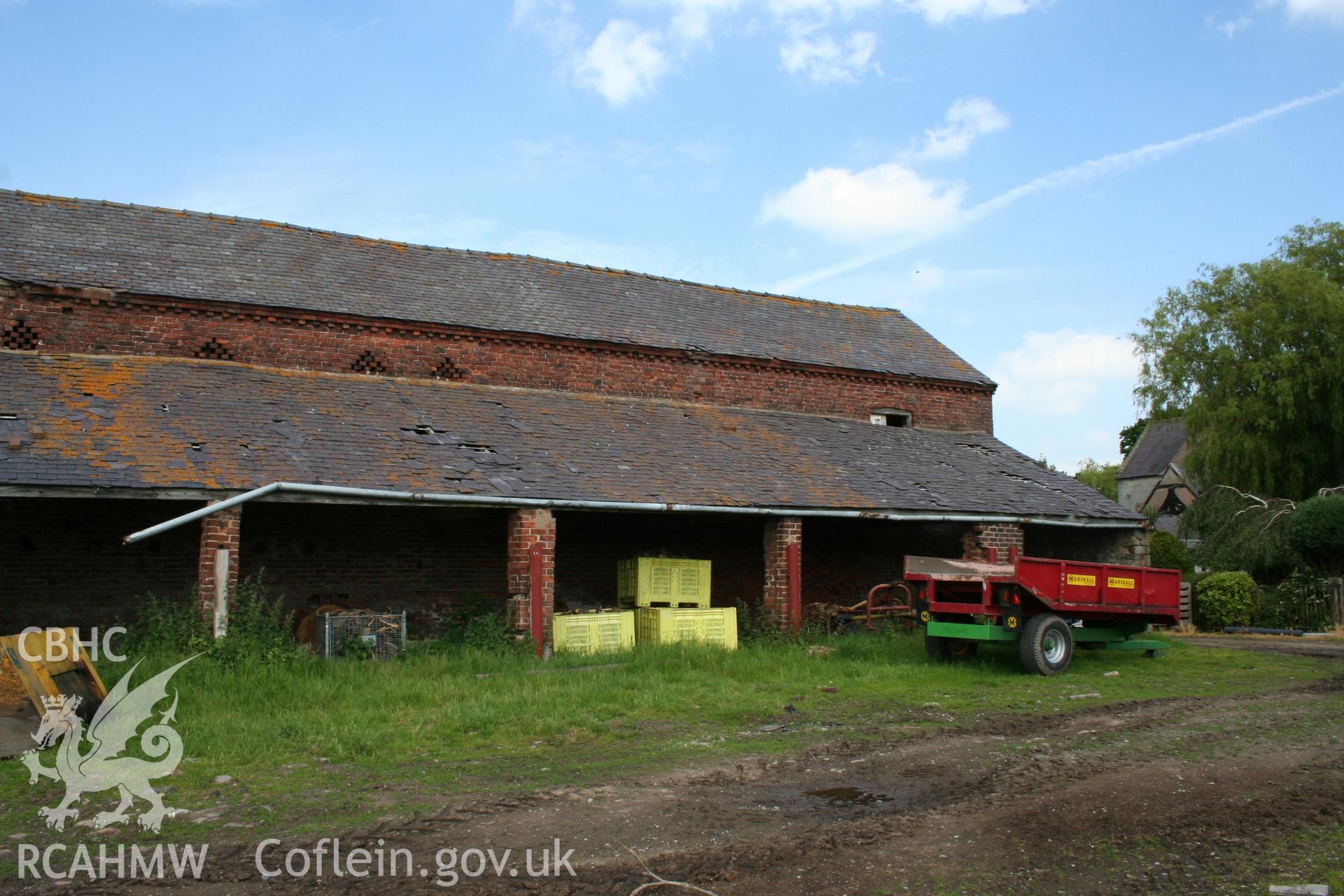 Llay Hall farm: Main Barn - Retained: ; digital photograph received in the course of Emergency Recording case ref no RCS2/1/789.