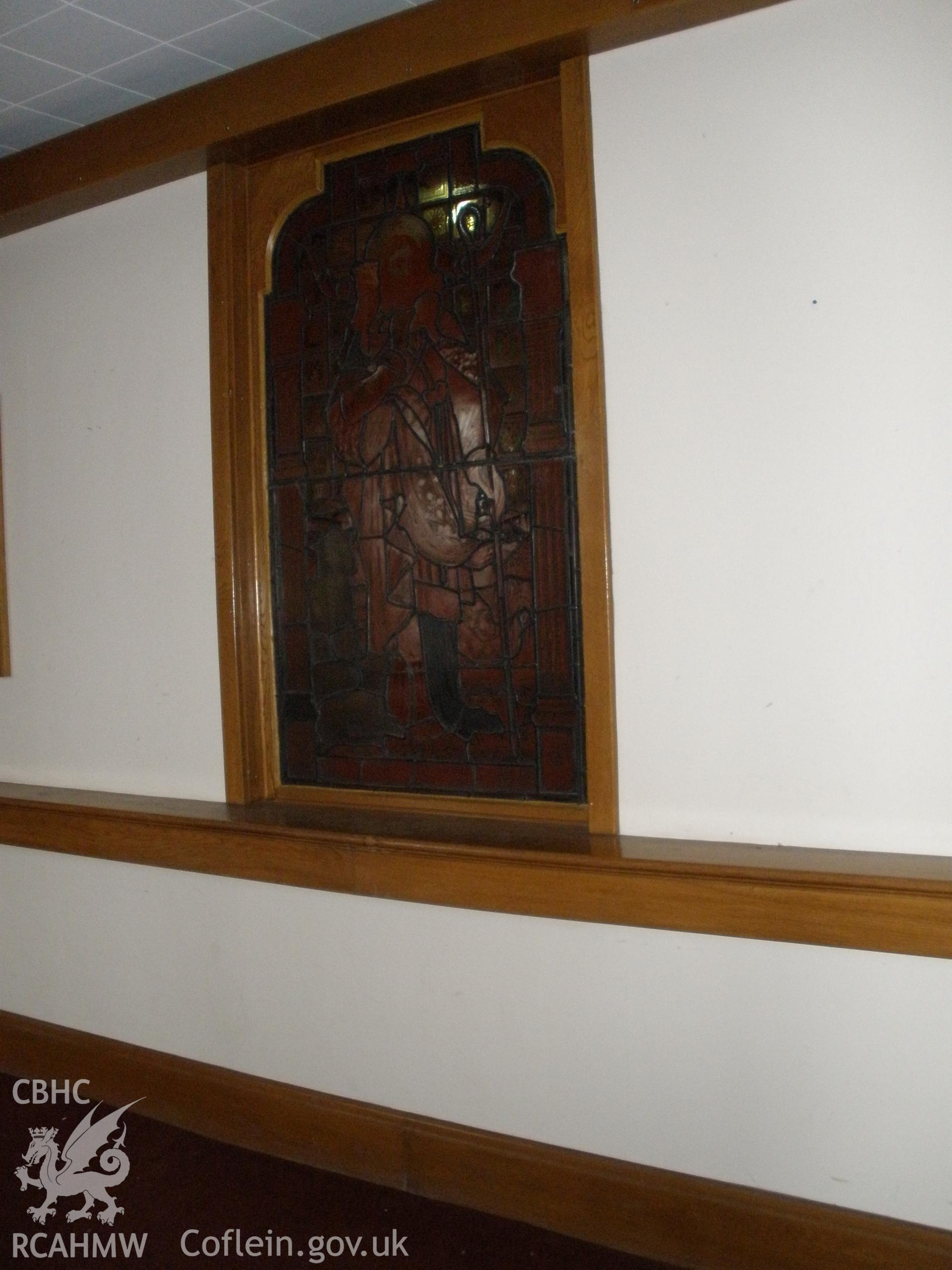 View of ground floor interior - internal stained glass