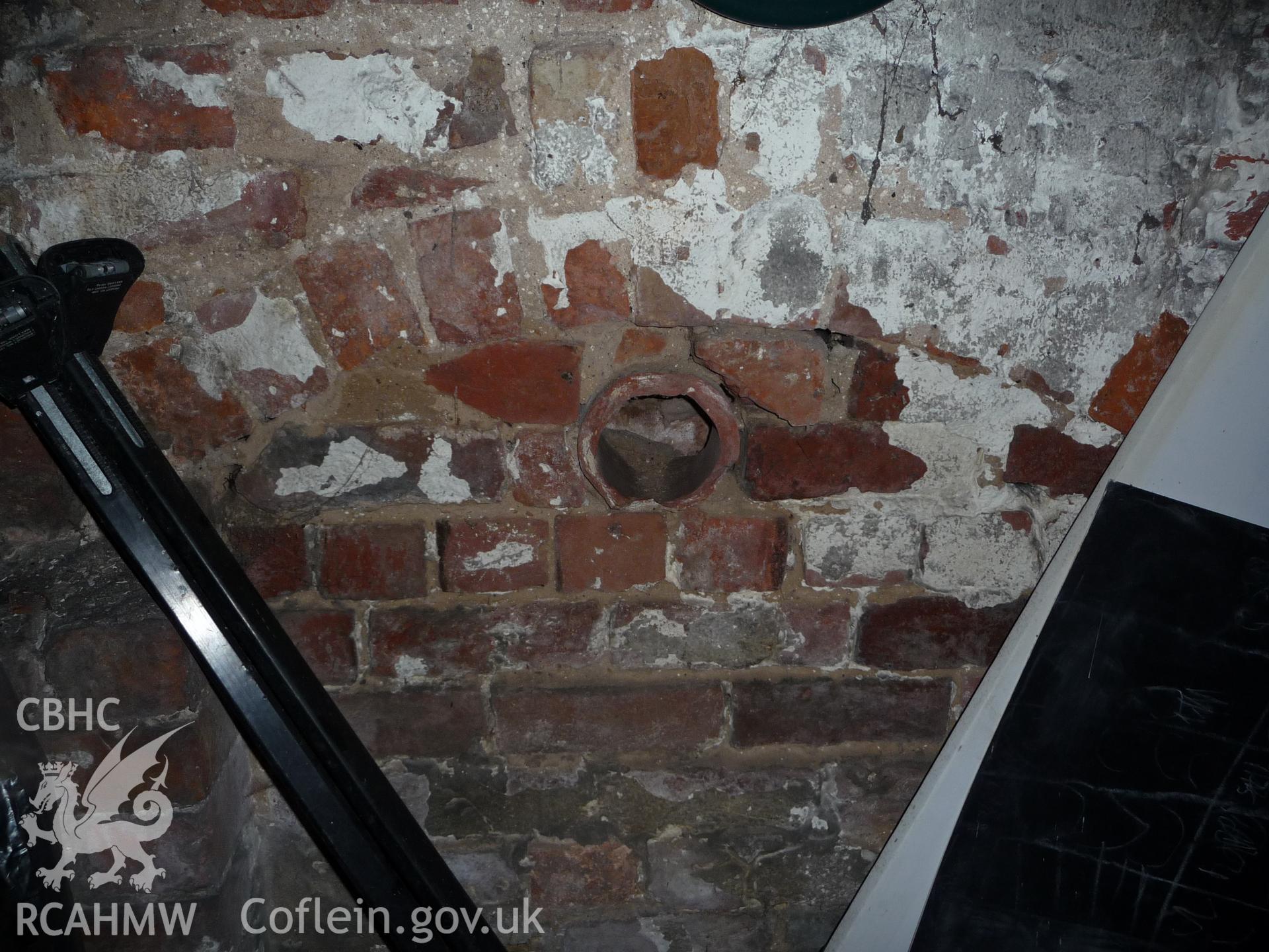 Digital photograph showing view of interior of barn at Marchwiel Old Hall