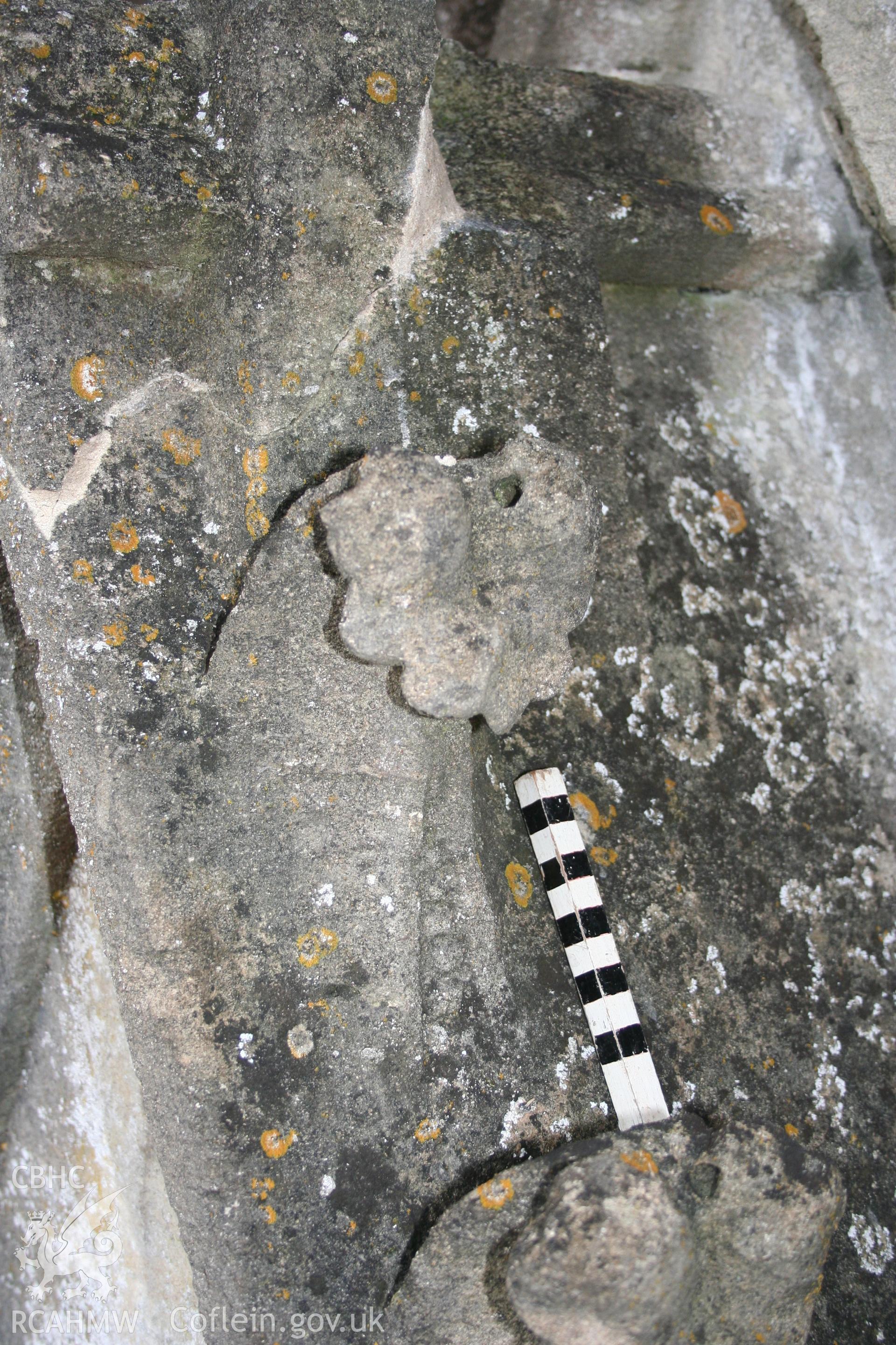 Sculptural detail on the Cornewall Lewis Memorial at New Radnor, taken by Cy Griffiths of Powys County Council, November 2011