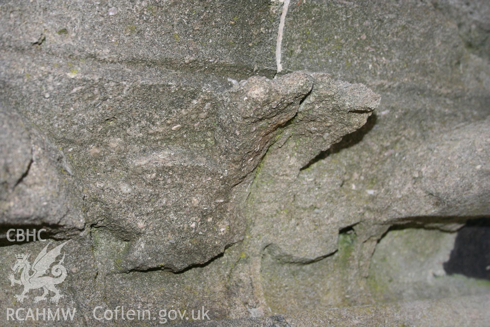 Sculptural detail on the Cornewall Lewis Memorial at New Radnor, taken by Cy Griffiths of Powys County Council, November 2011