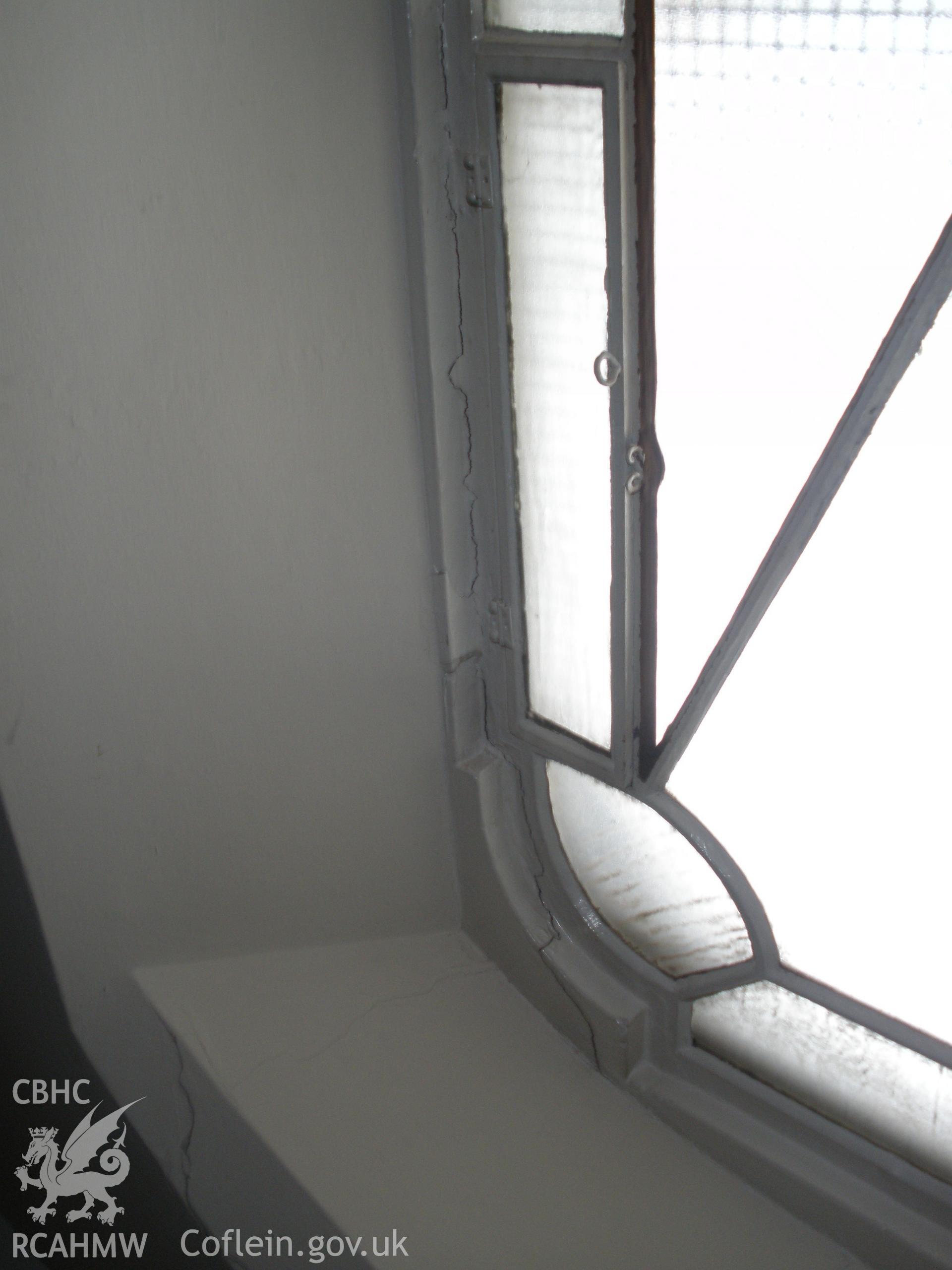 View of ground floor interior - reinforced glass window