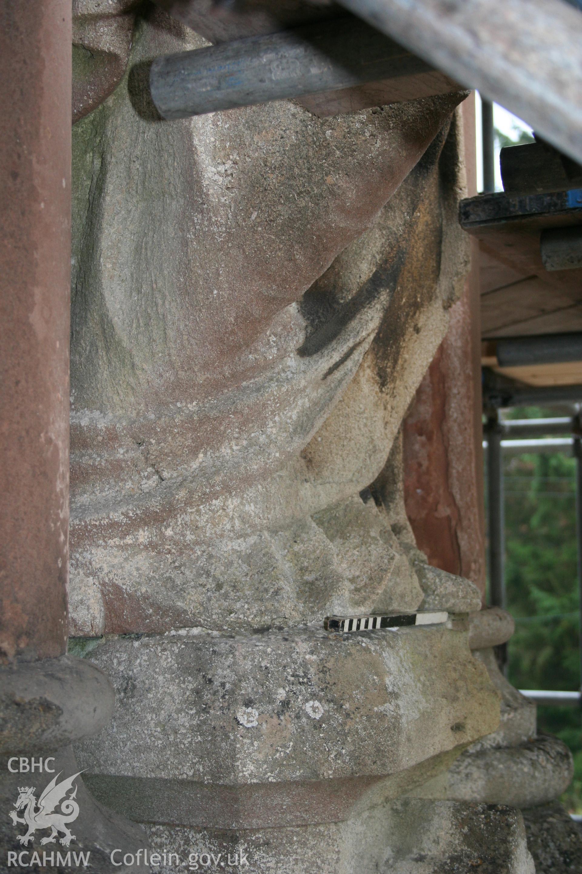 Sculptural detail on the Cornewall Lewis Memorial at New Radnor, taken by Cy Griffiths of Powys County Council, November 2011