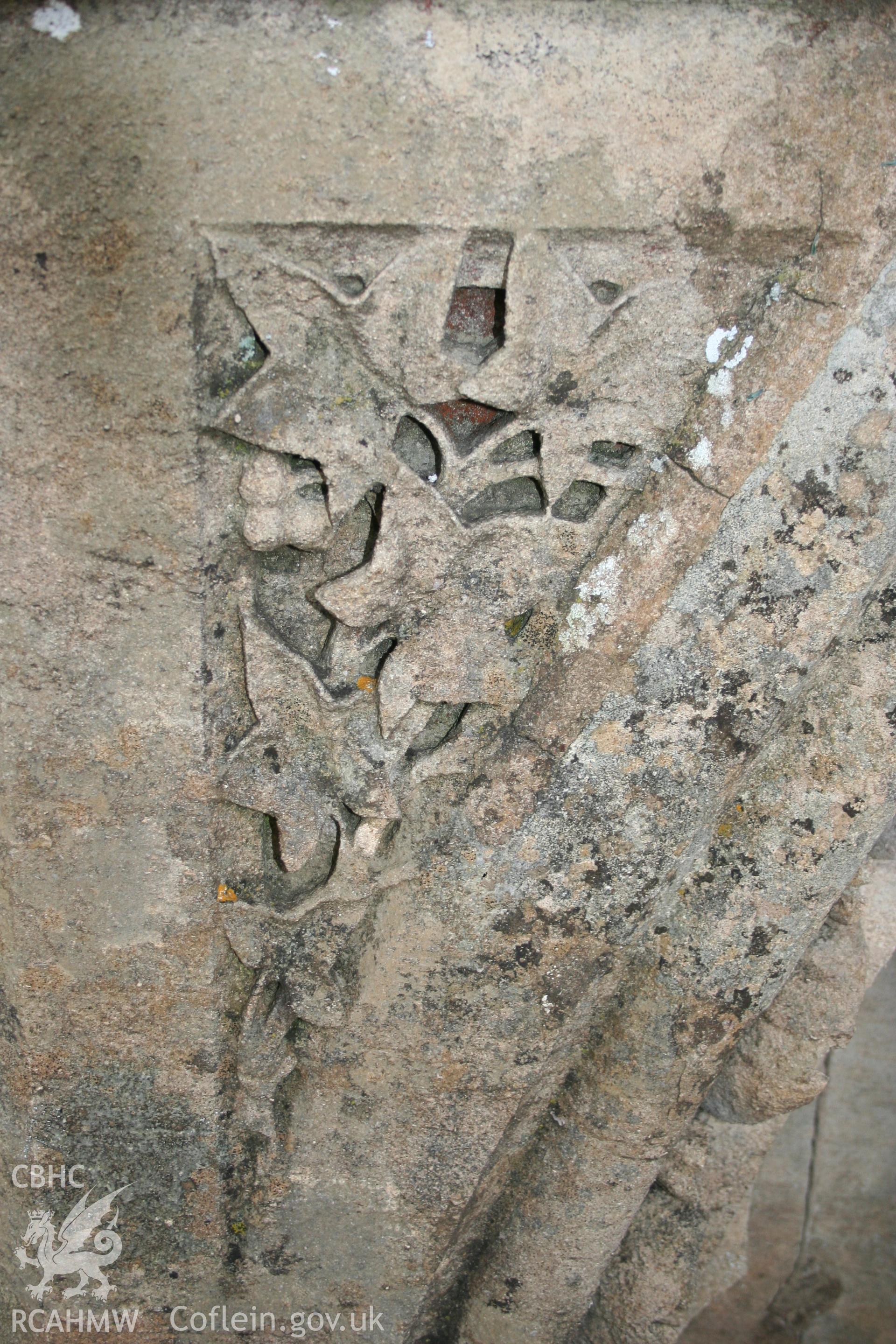 Sculptural detail on the Cornewall Lewis Memorial at New Radnor, taken by Cy Griffiths of Powys County Council, November 2011