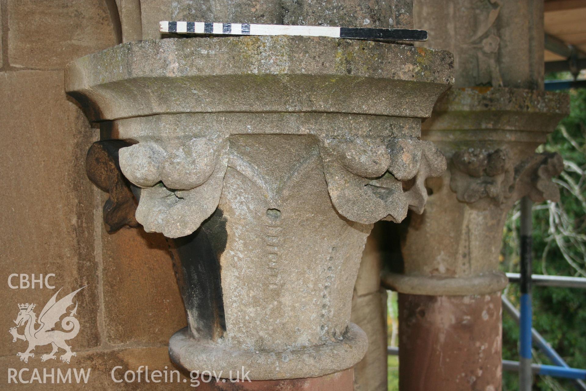 Sculptural detail on the Cornewall Lewis Memorial at New Radnor, taken by Cy Griffiths of Powys County Council, November 2011