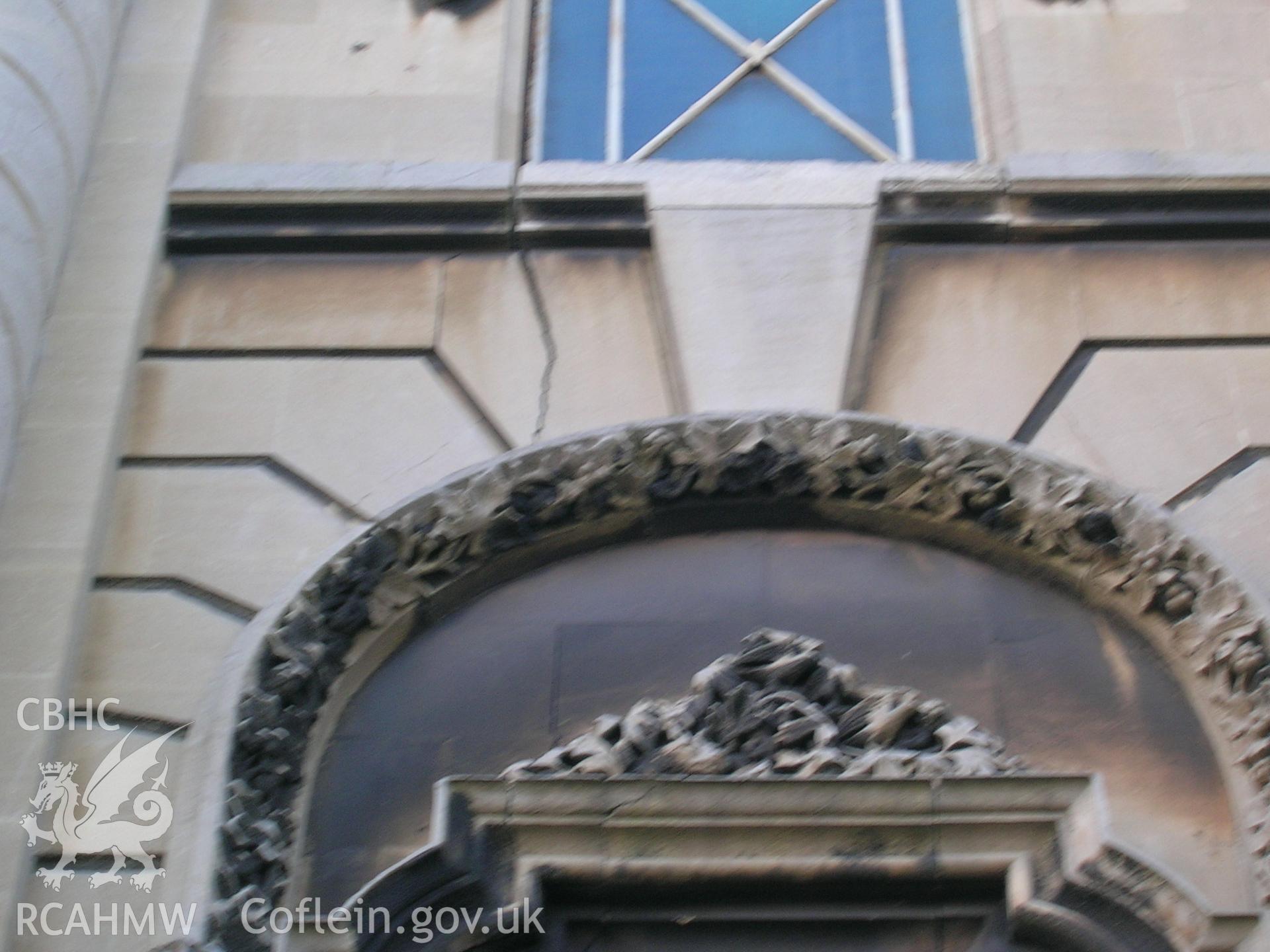 View of North Elevation - foliate stonework