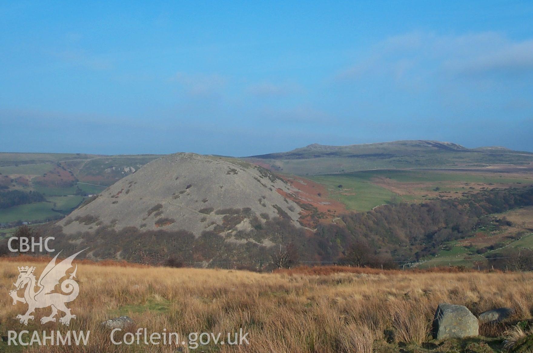 Digital photograph of Dinas Llanfairfechan from the North-east. Taken by P. Schofield on 17/02/2004 during the Eastern Snowdonia (North) Upland Survey.