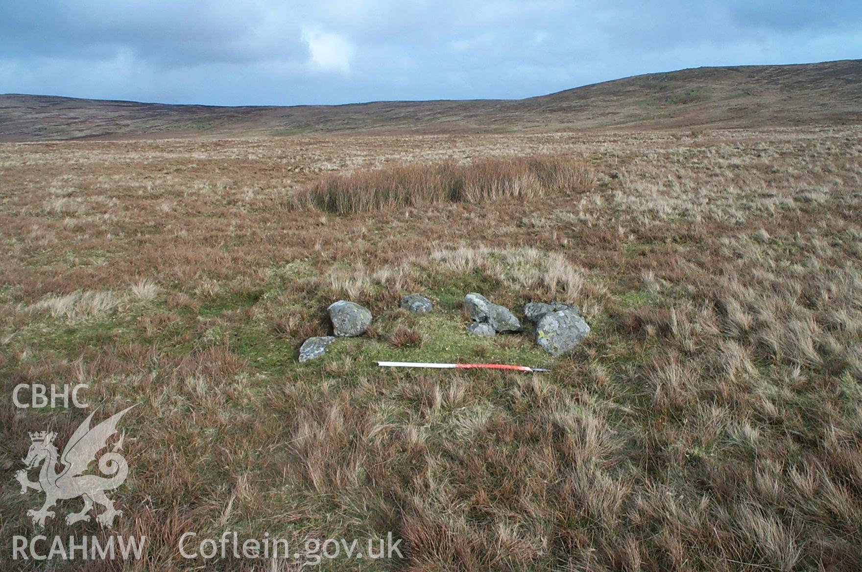 Digital photograph of Foel Lwyd Cairn from the East. Taken by P. Schofield on 06/02/2004 during the Eastern Snowdonia (North) Upland Survey.