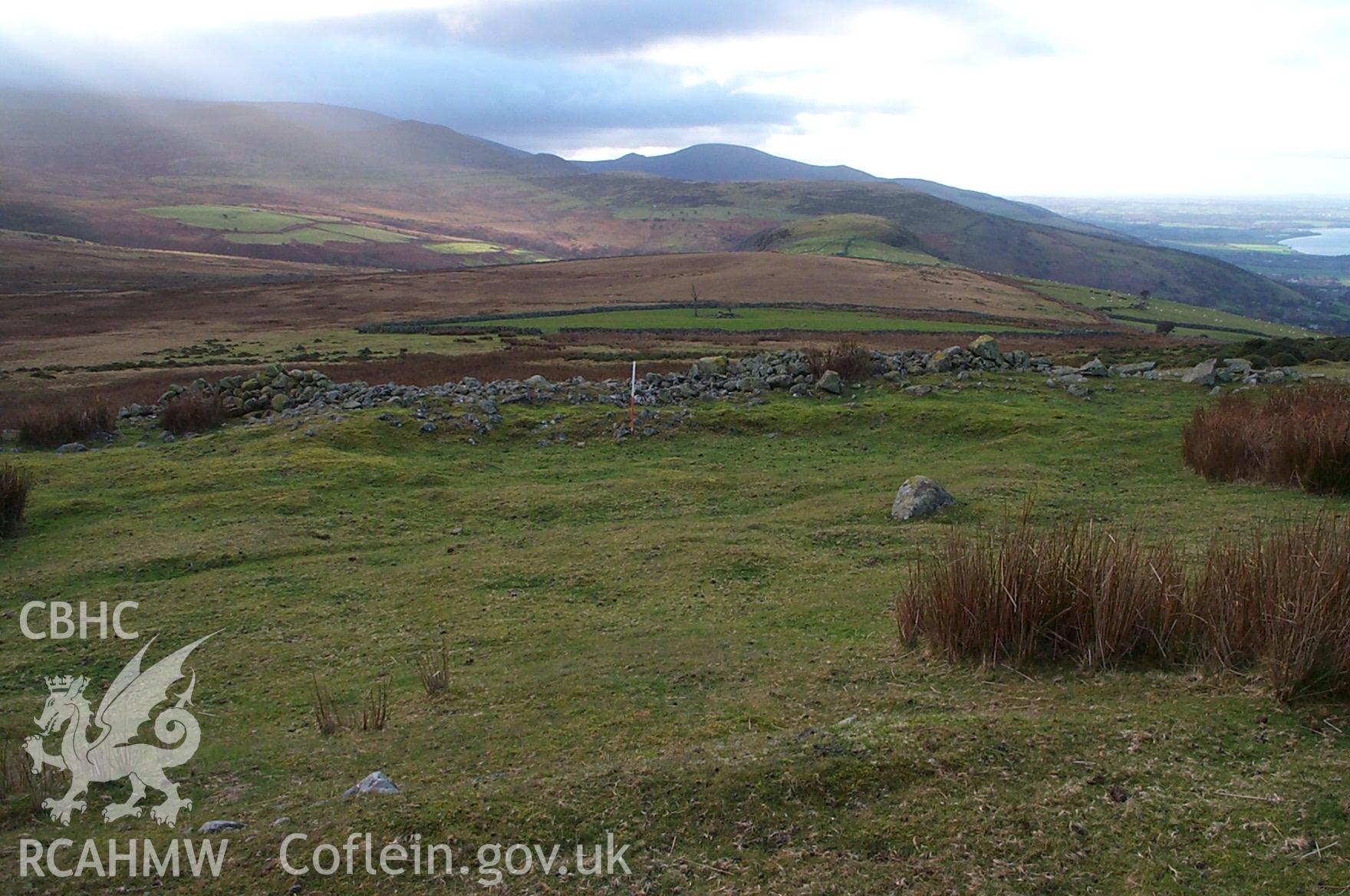 Digital photograph of Clip Yr Orsedd Enclosure from the West. Taken by P. Schofield on 27/11/2003 during the Eastern Snowdonia (North) Upland Survey.