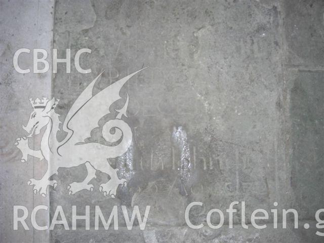 Interior view showing floor slab at Tythegston Church, taken by Care Design, August 2009.