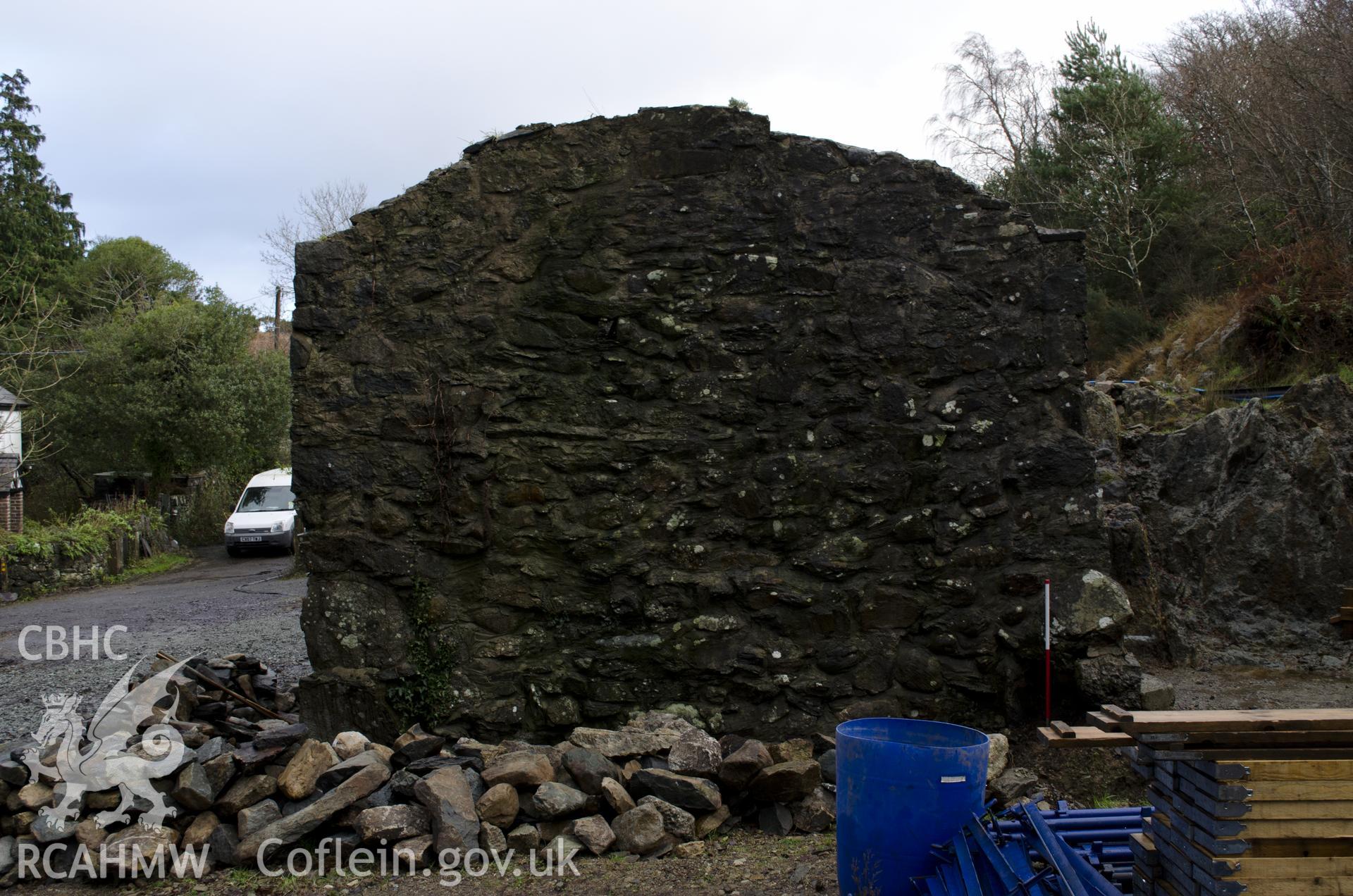 View from south-west showing south-west elevation, taken by Jessica Davidson, Gwynedd Archaeological Trust 8th Jan 2016.
