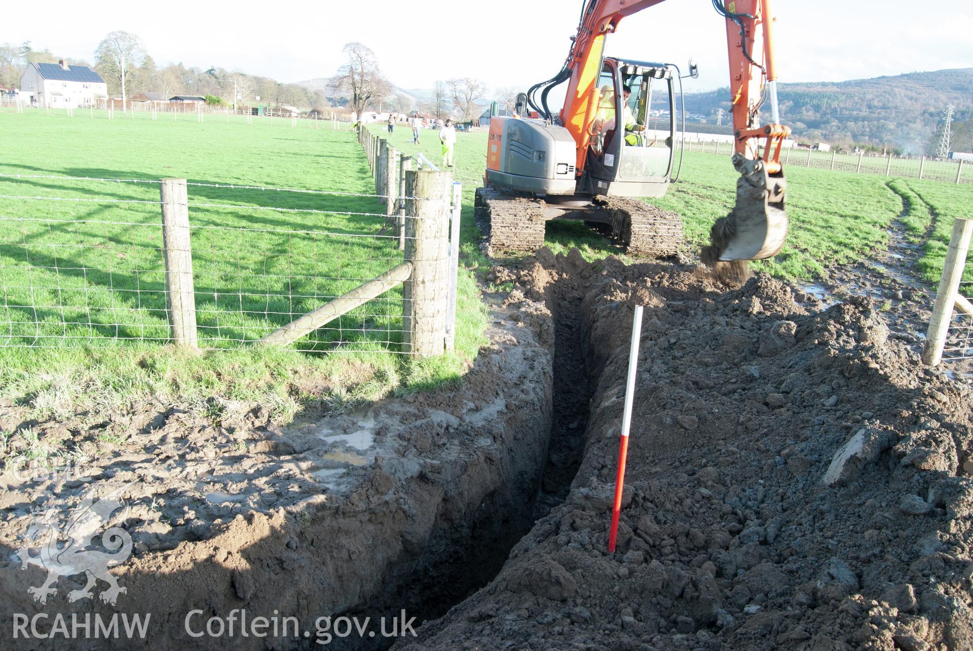 View from north-west showing trench from second transformer after excavation