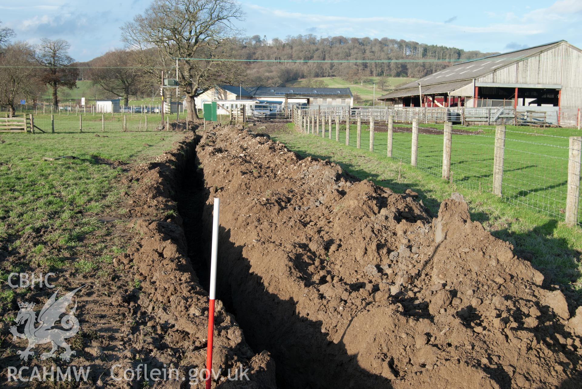 View from south showing Trench from second transformer after excavation