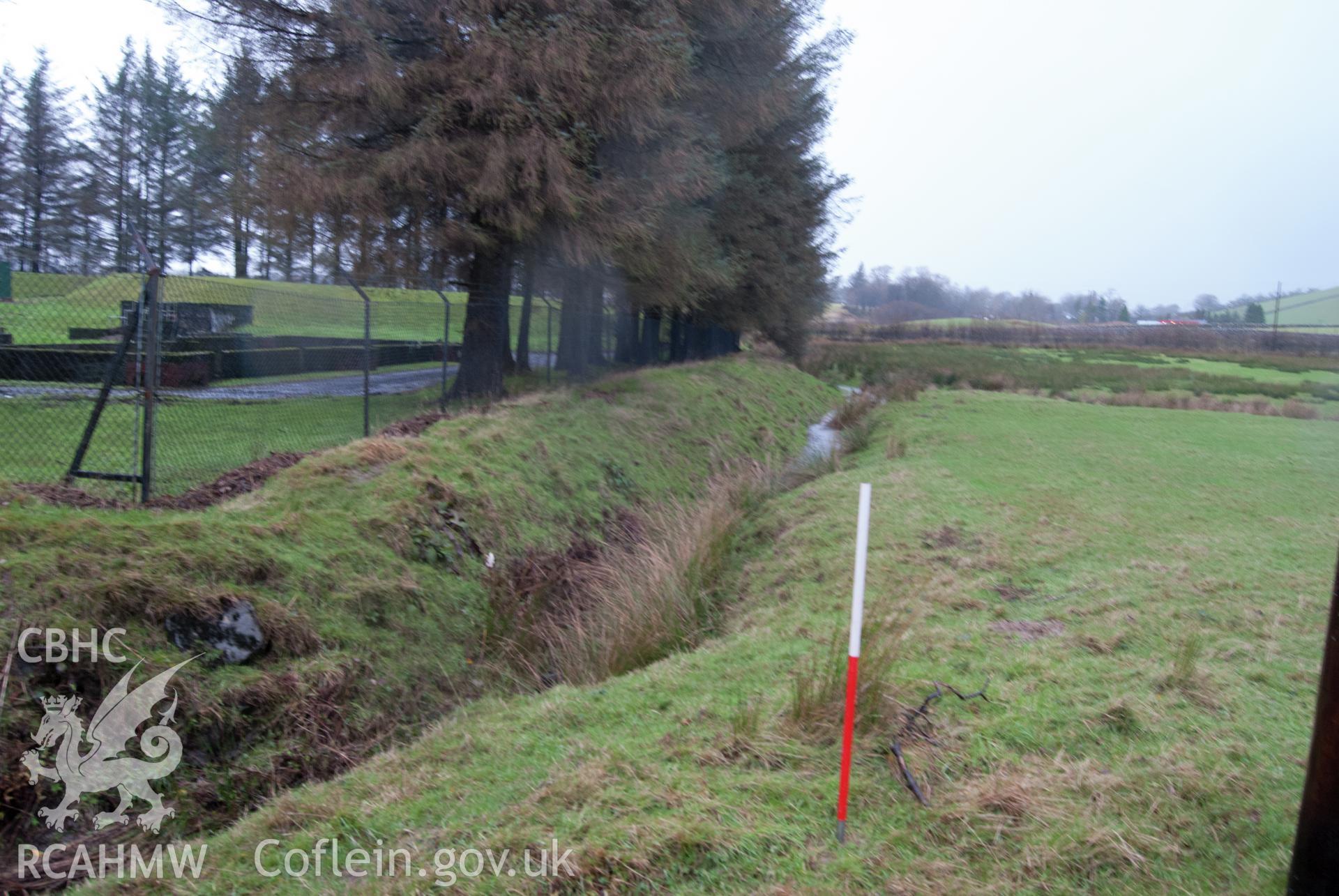 View from east, showing view across second field, by corner of sewage works.
