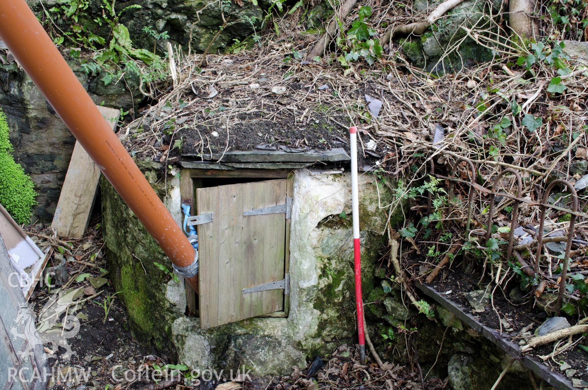 View from the south showing possible enclosed well at north eastern edge of the cottage.