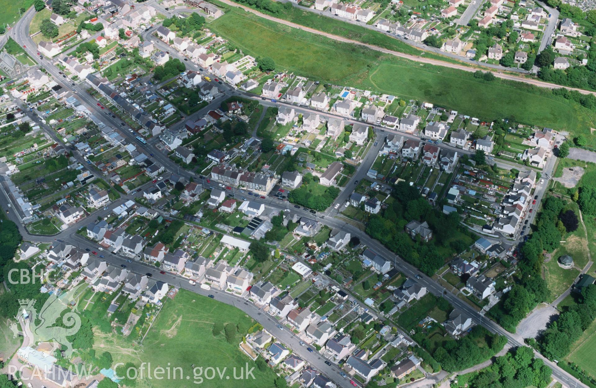 Slide of RCAHMW colour oblique aerial photograph of Seven Sisters, taken by T.G. Driver, 21/6/2001.