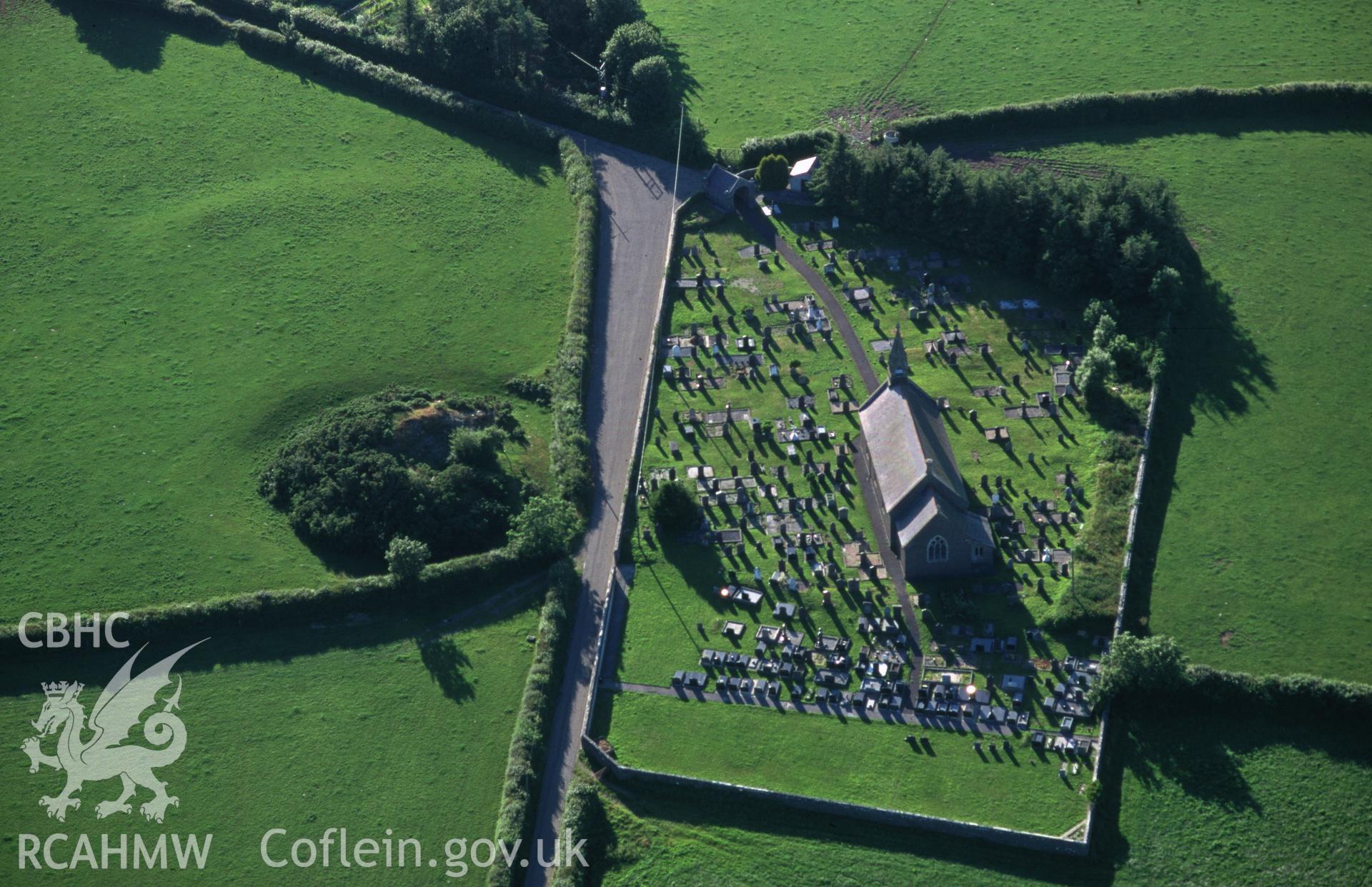 RCAHMW colour slide oblique aerial photograph of Tomenlawddog, Llangeler, taken by C.R.Musson on the 15/07/1996