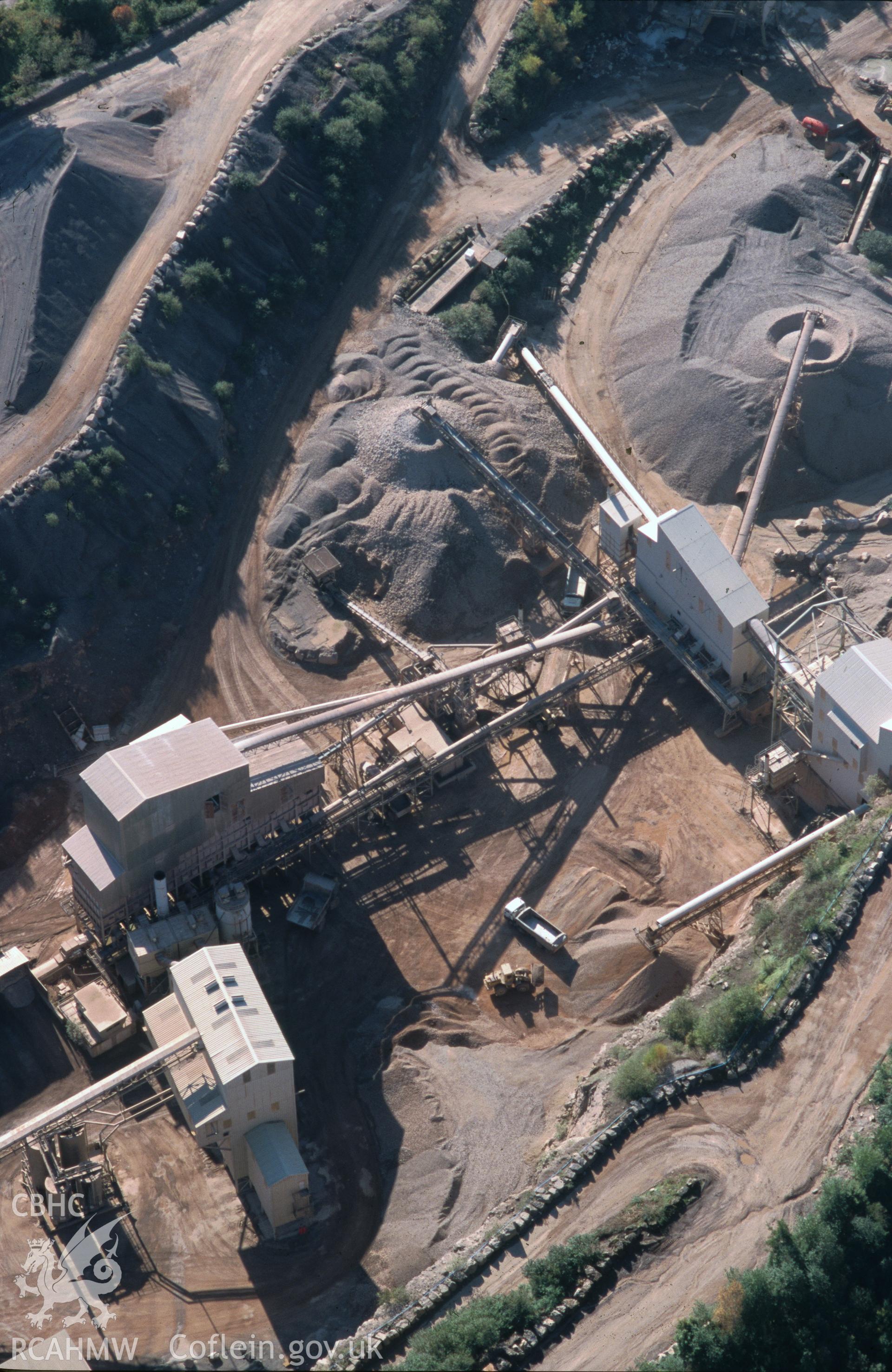 Slide of RCAHMW colour oblique aerial photograph of Machen Limekilns, taken by T.G. Driver, 13/10/1999.