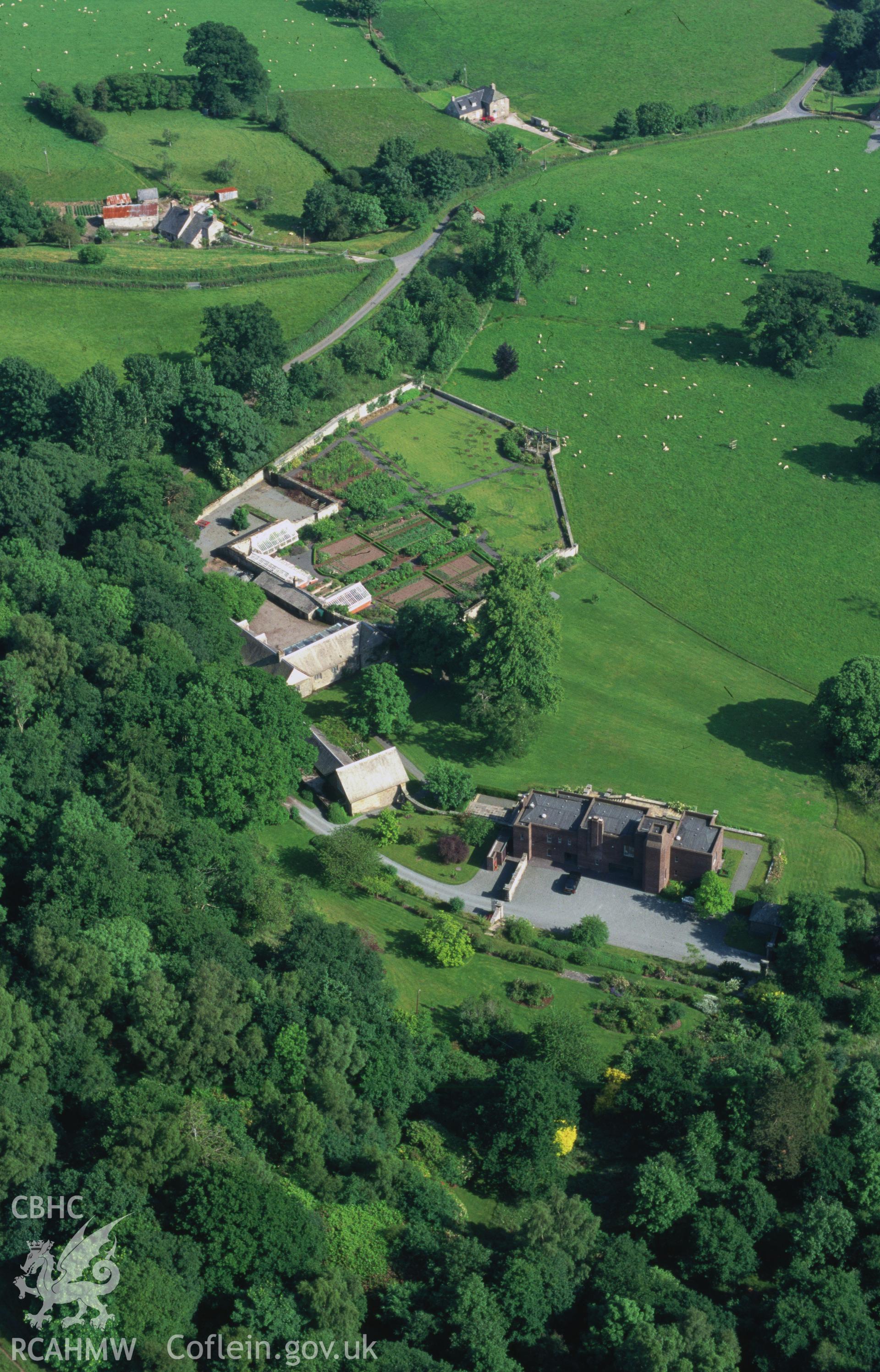 Slide of RCAHMW colour oblique aerial photograph of Llanstephan House, taken by T.G. Driver, 19/6/1998.
