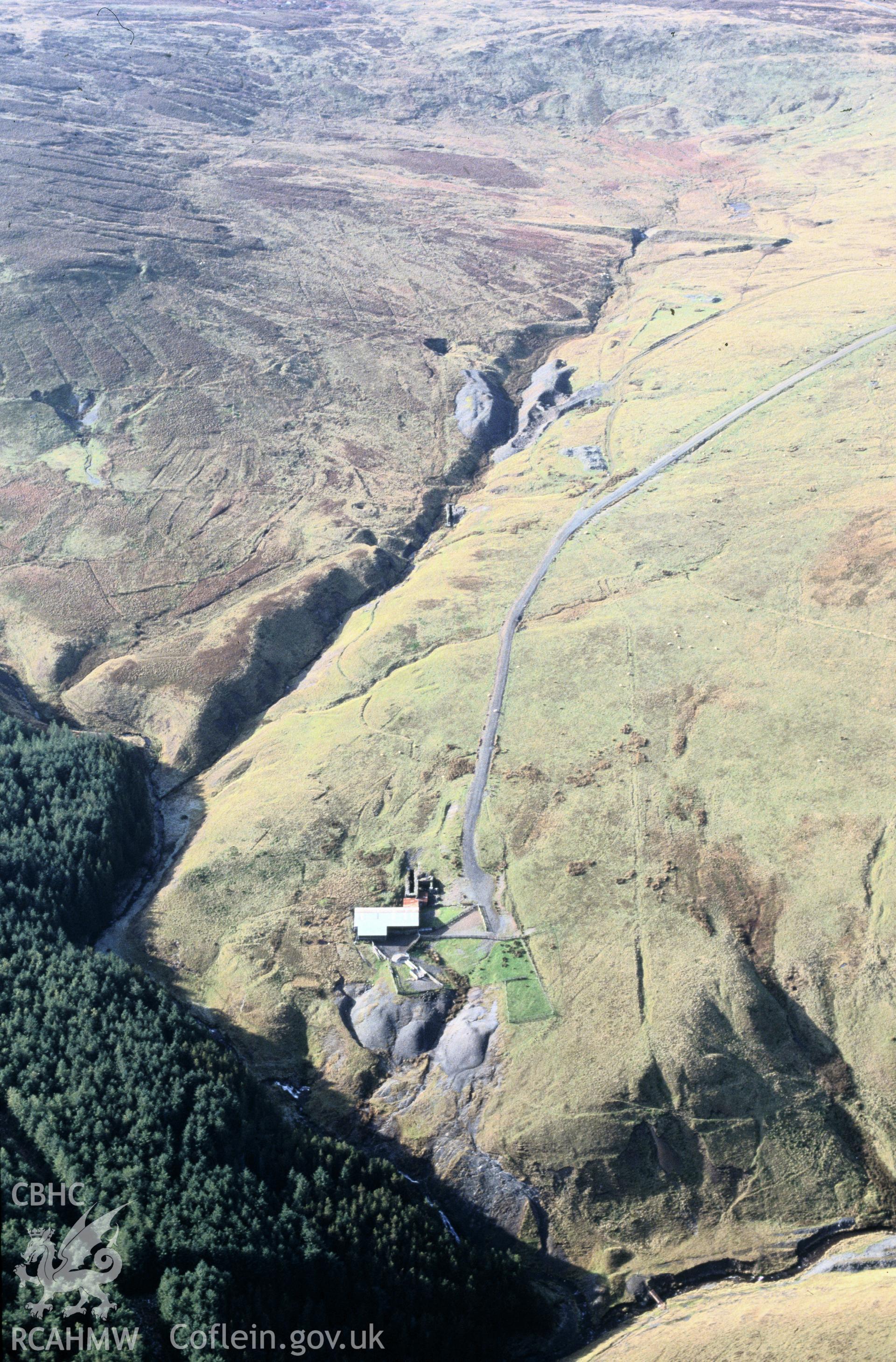 Slide of RCAHMW colour oblique aerial photograph of Nant Ddu Mine, taken by C.R. Musson, 30/10/1992.