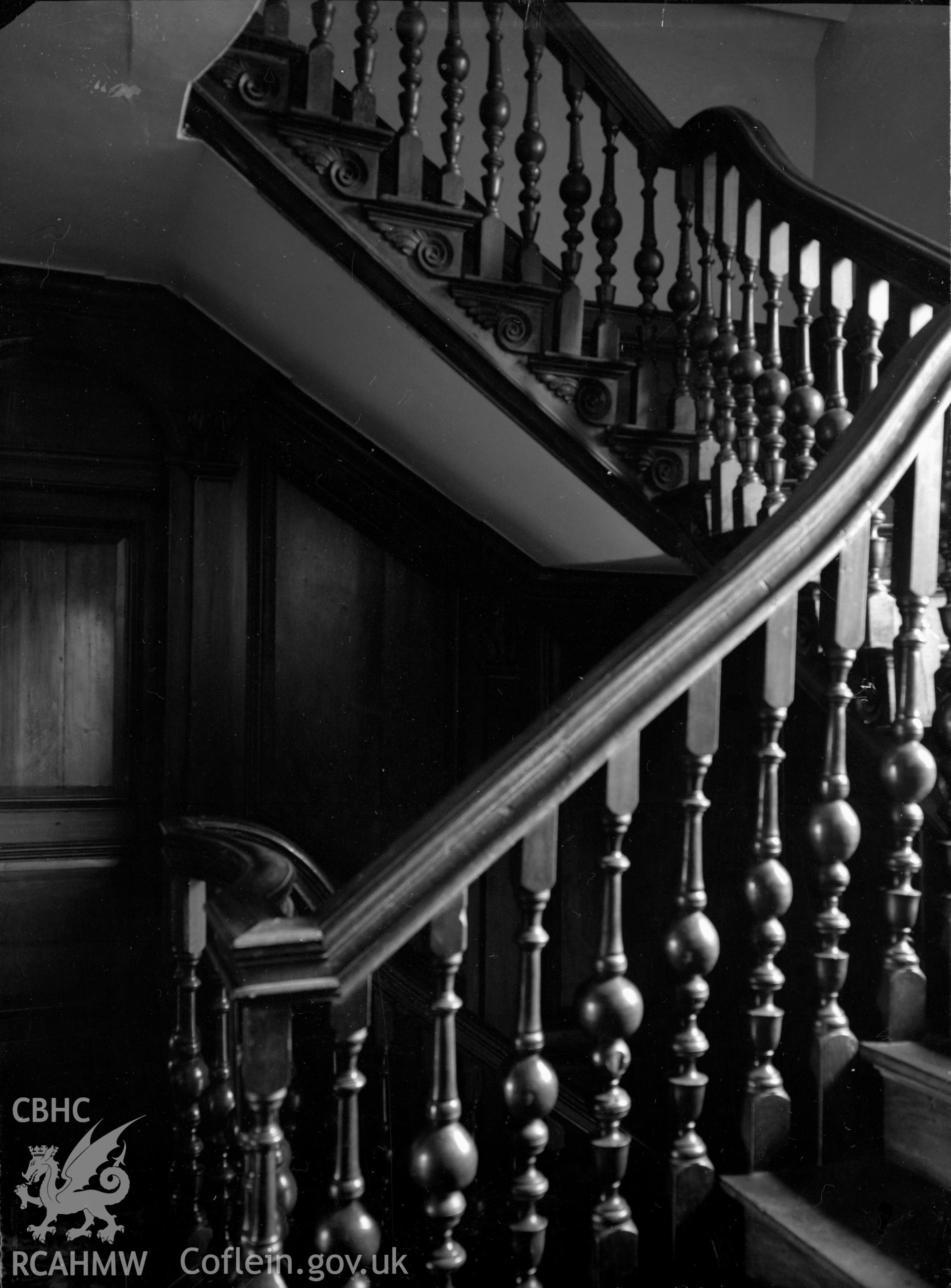 Wooden banister/staircase.