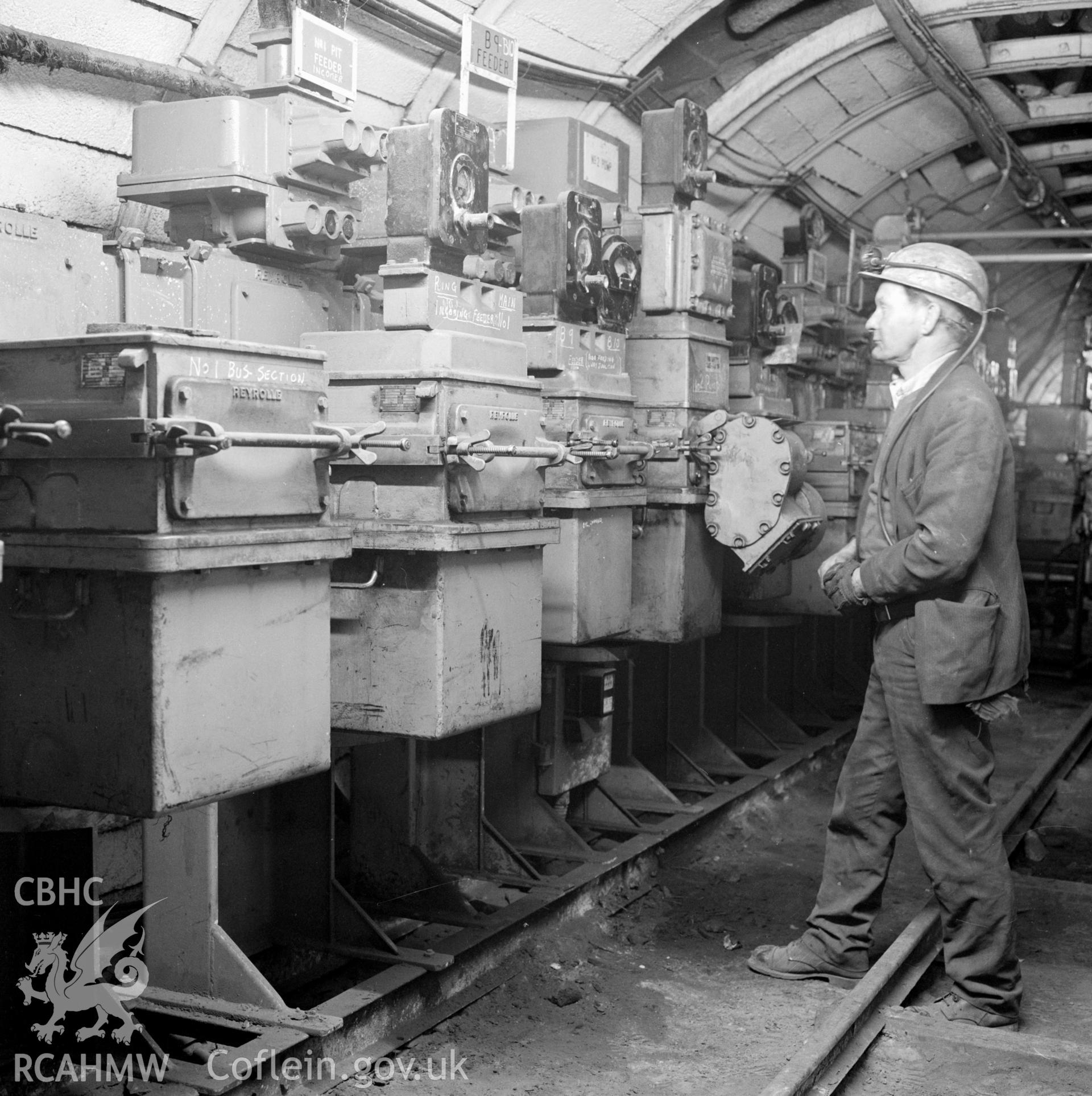 Electrician and transformers in a sub station for a district (Cornwell ref: MV13). NA/GEN/90/047e