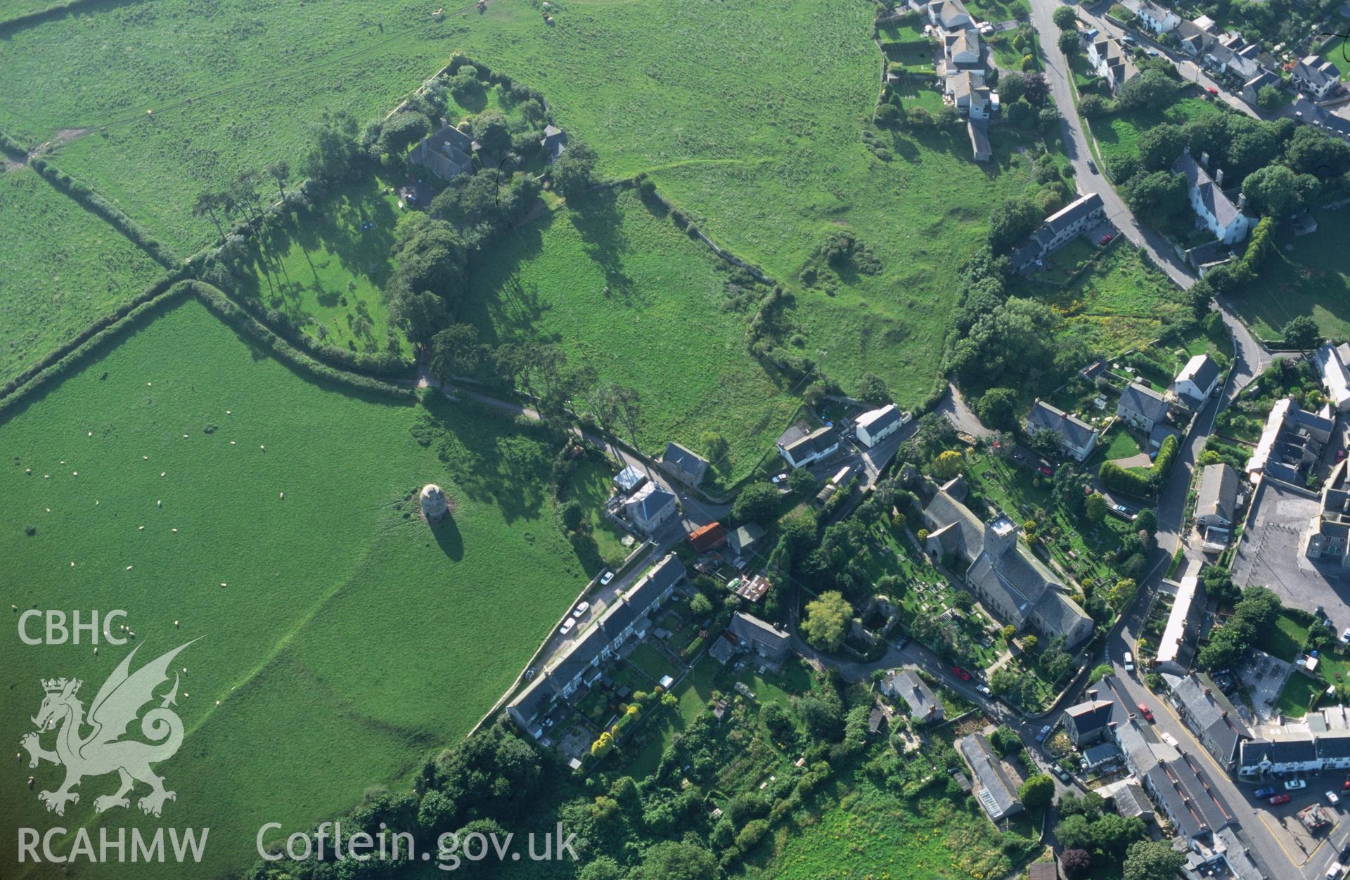Slide of RCAHMW colour oblique aerial photograph of Llantwit Major Grange, taken by T.G. Driver, 5/8/1998.