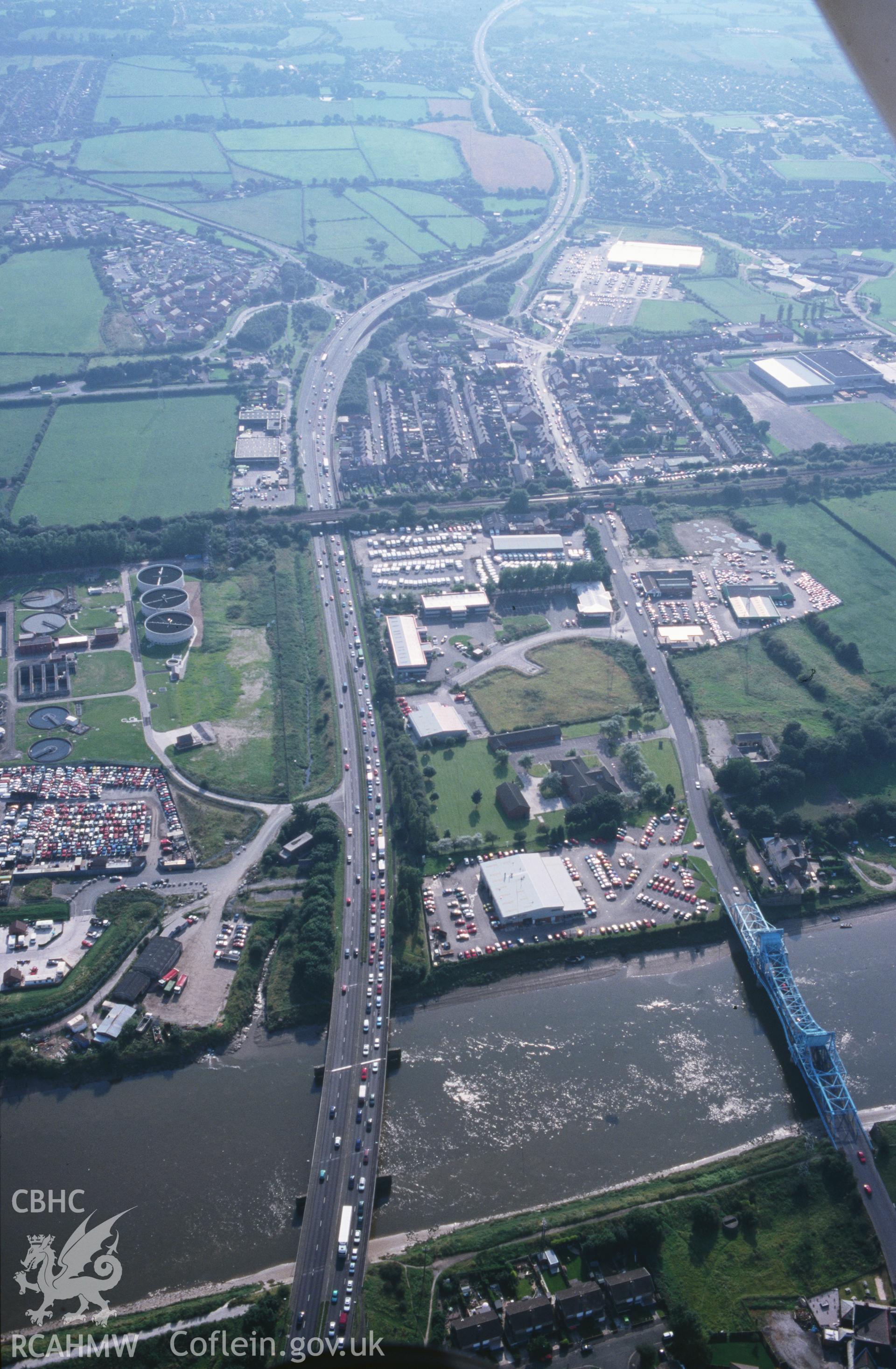 Slide of RCAHMW colour oblique aerial photograph of Queensferry, taken by T.G. Driver, 30/8/2000.