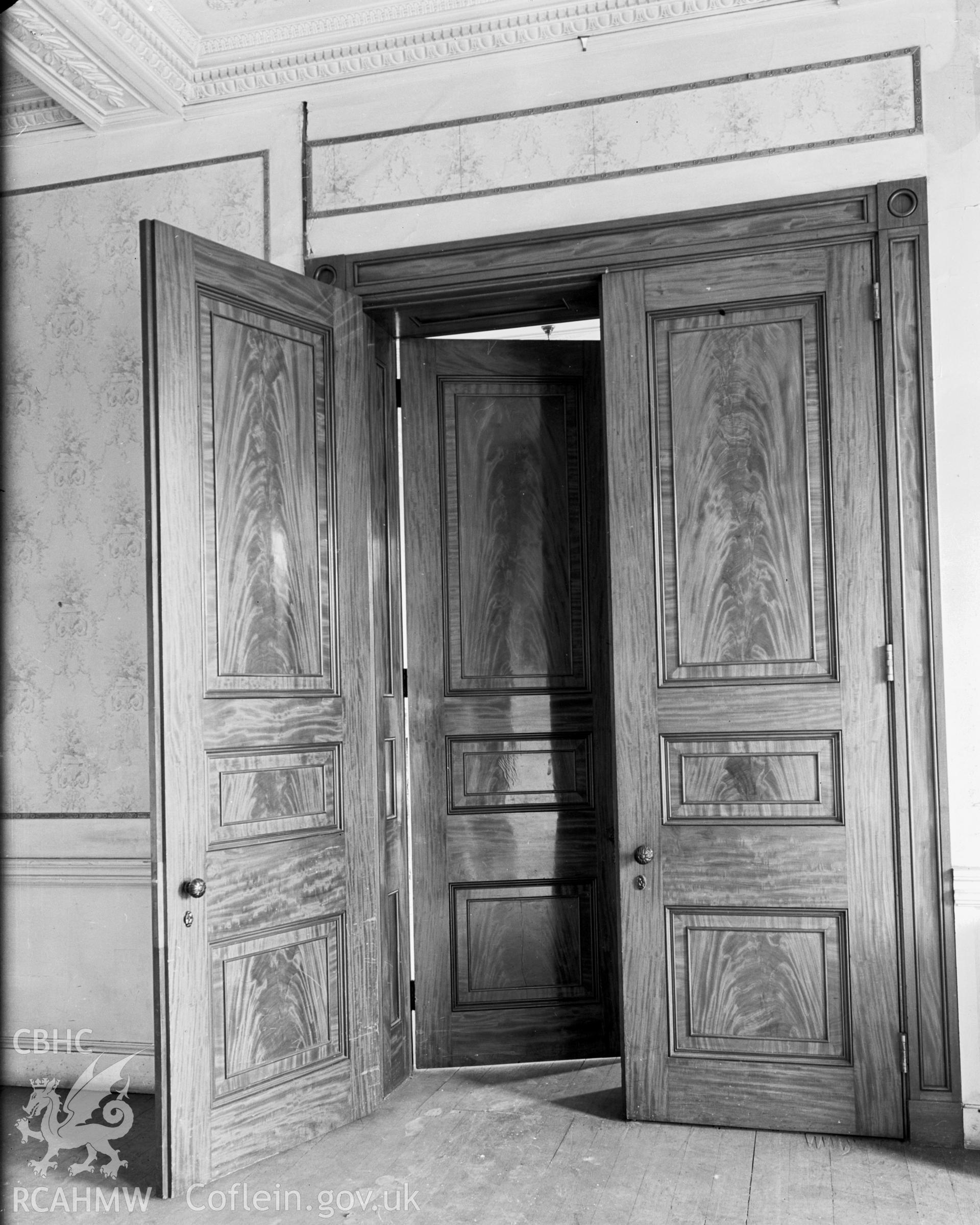 West drawing room Mahogany double doors.