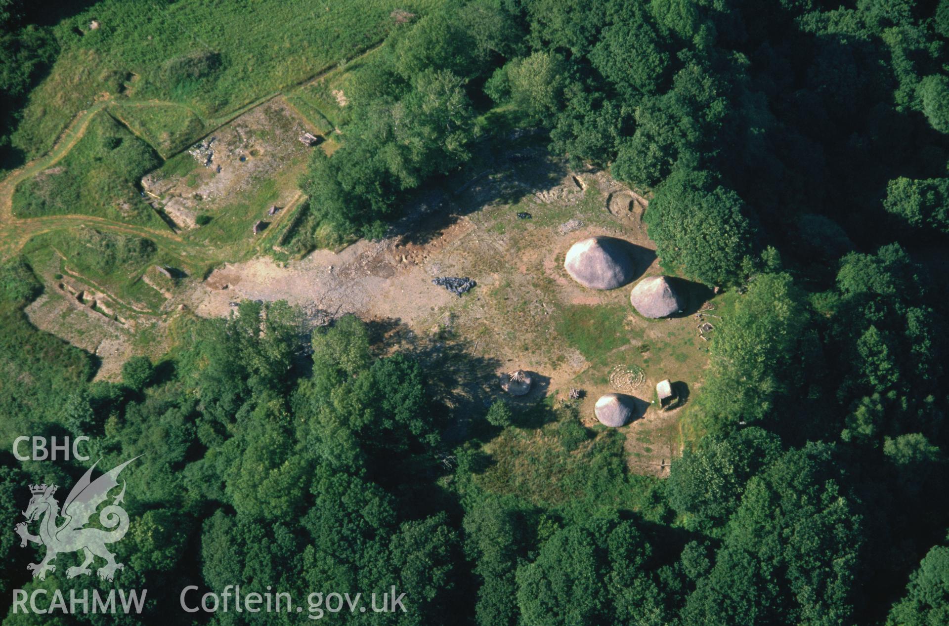 Slide of RCAHMW colour oblique aerial photograph of Castell Henllys, taken by C.R. Musson, 11/7/1991.