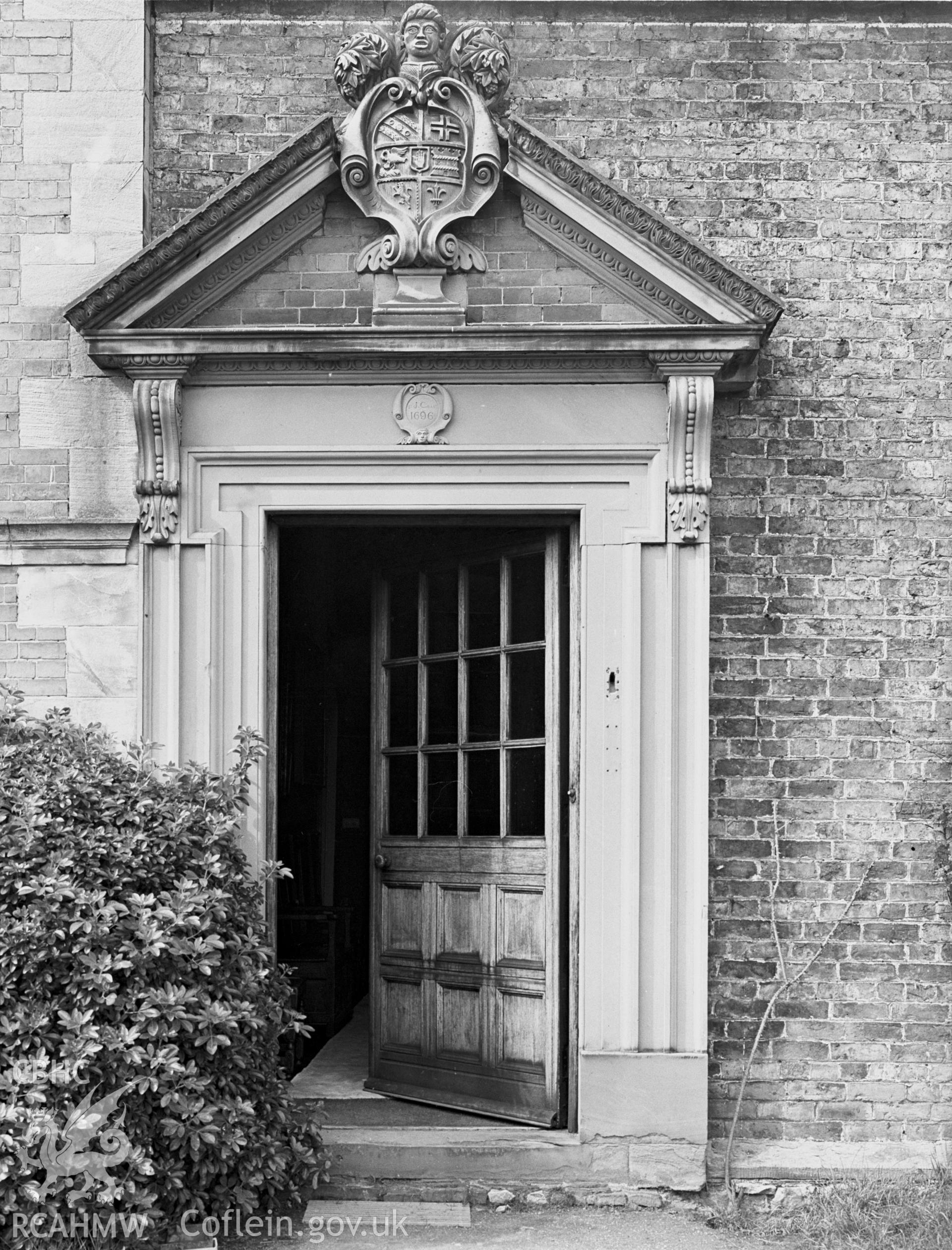South doorway with dated inscription: 1696.