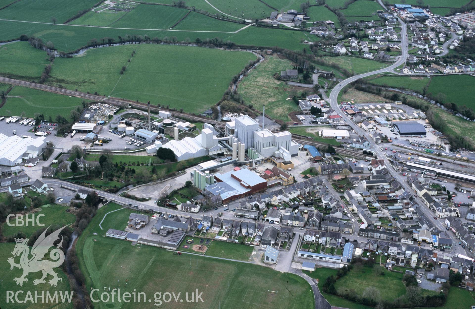 Slide of RCAHMW colour oblique aerial photograph of Whitland, taken by T.G. Driver, 15/3/2000.