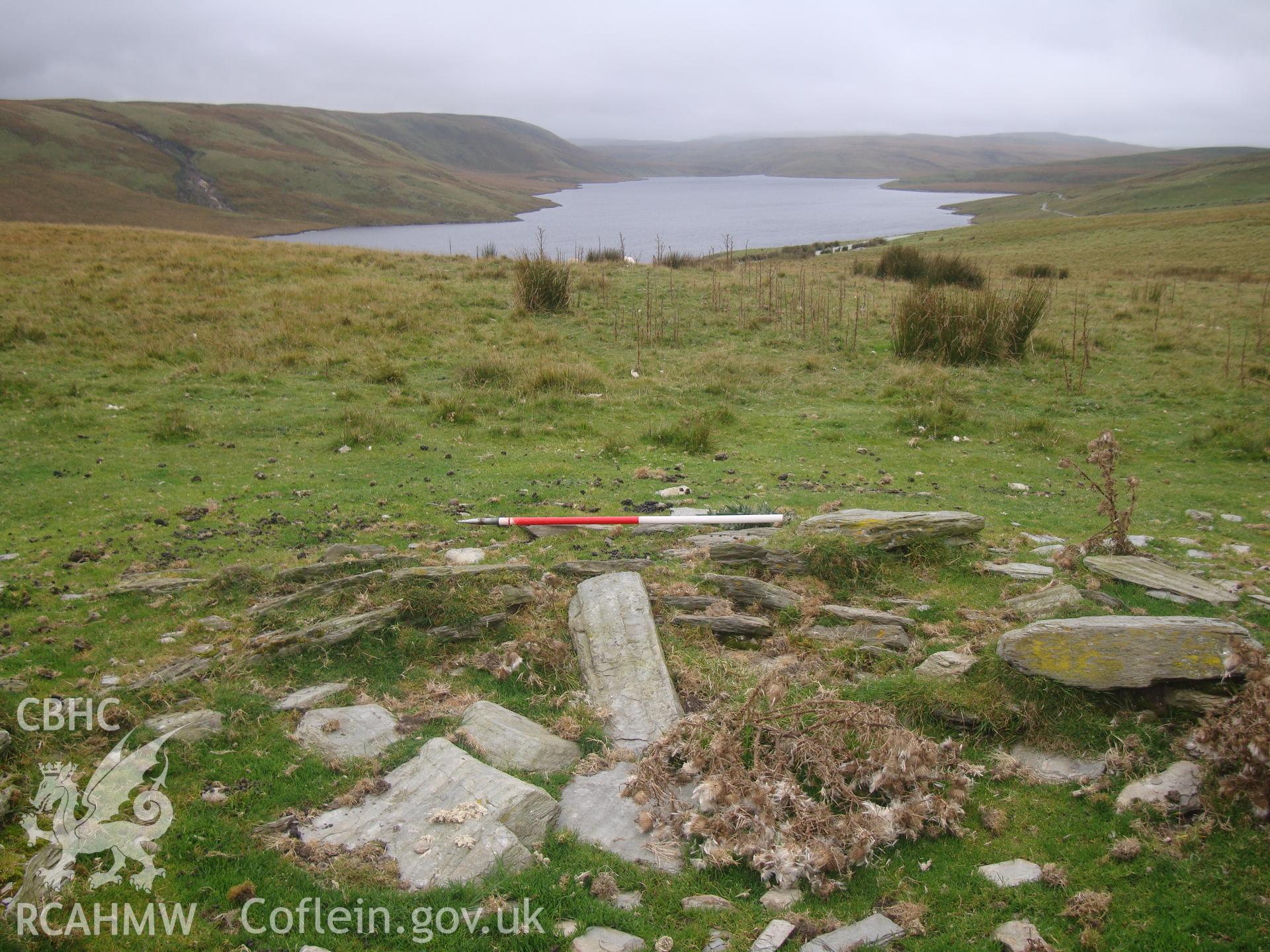 Detail of western side of ring cairn, looking west southwest.