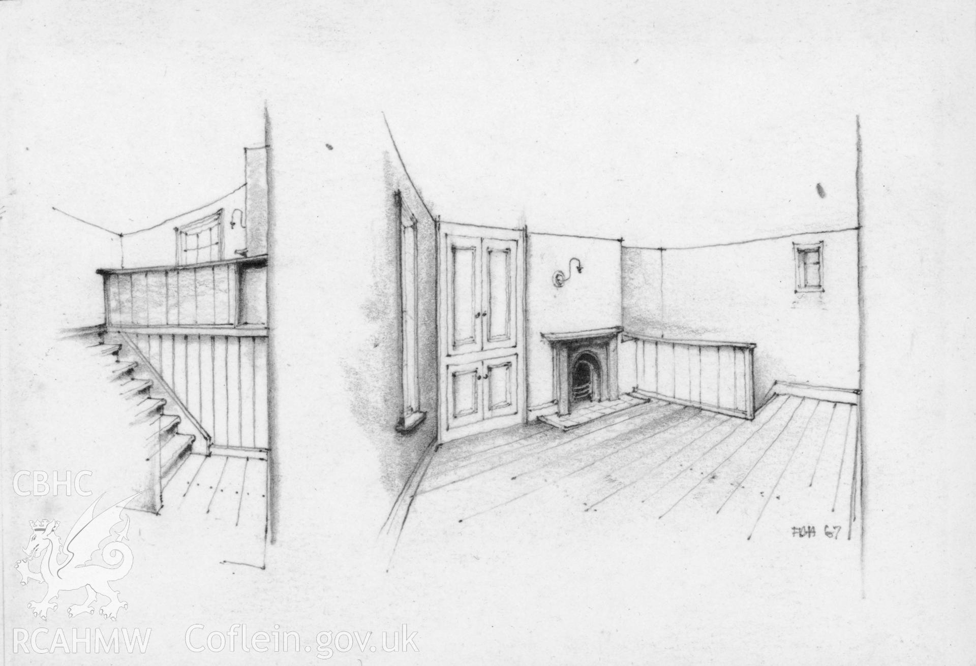 2-18 Lansdowne Lane, London - Bedroom: (pencil) drawing.