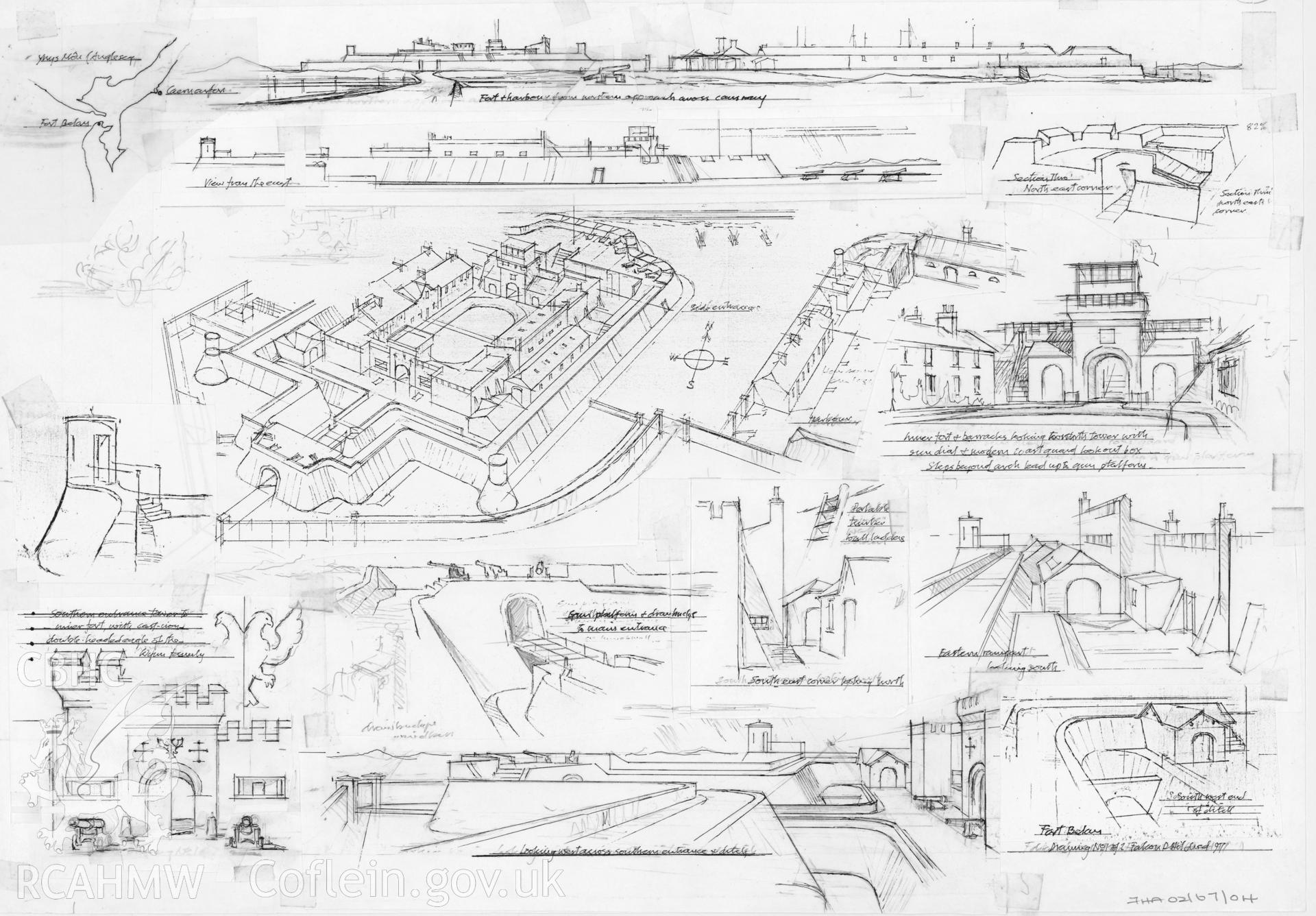Fort Belan: (ink) composite, preliminary sketch drawing.