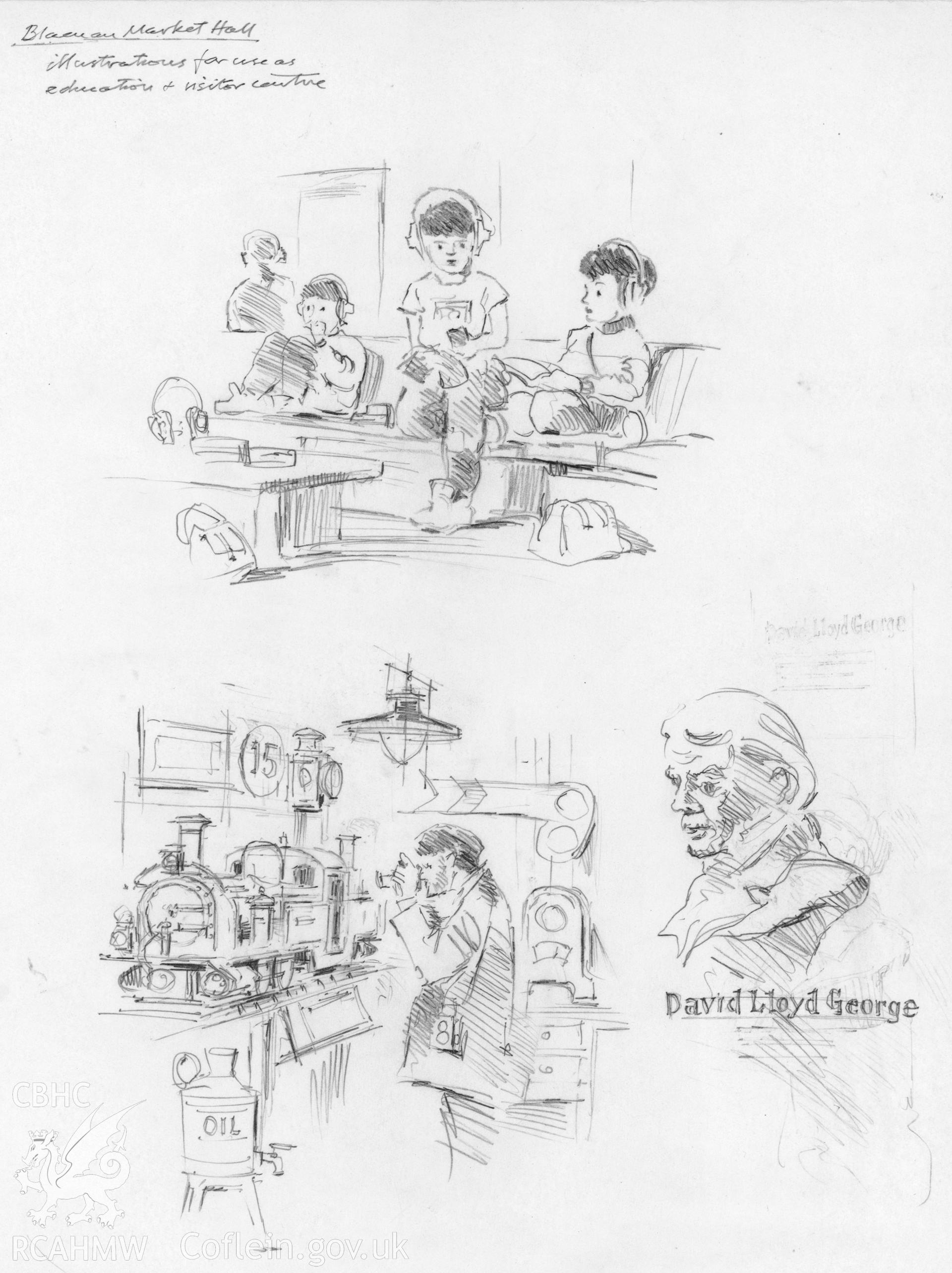 Market Hall and Square, Blaenau: 'illustrations for use as Education and Visitor Centre'.