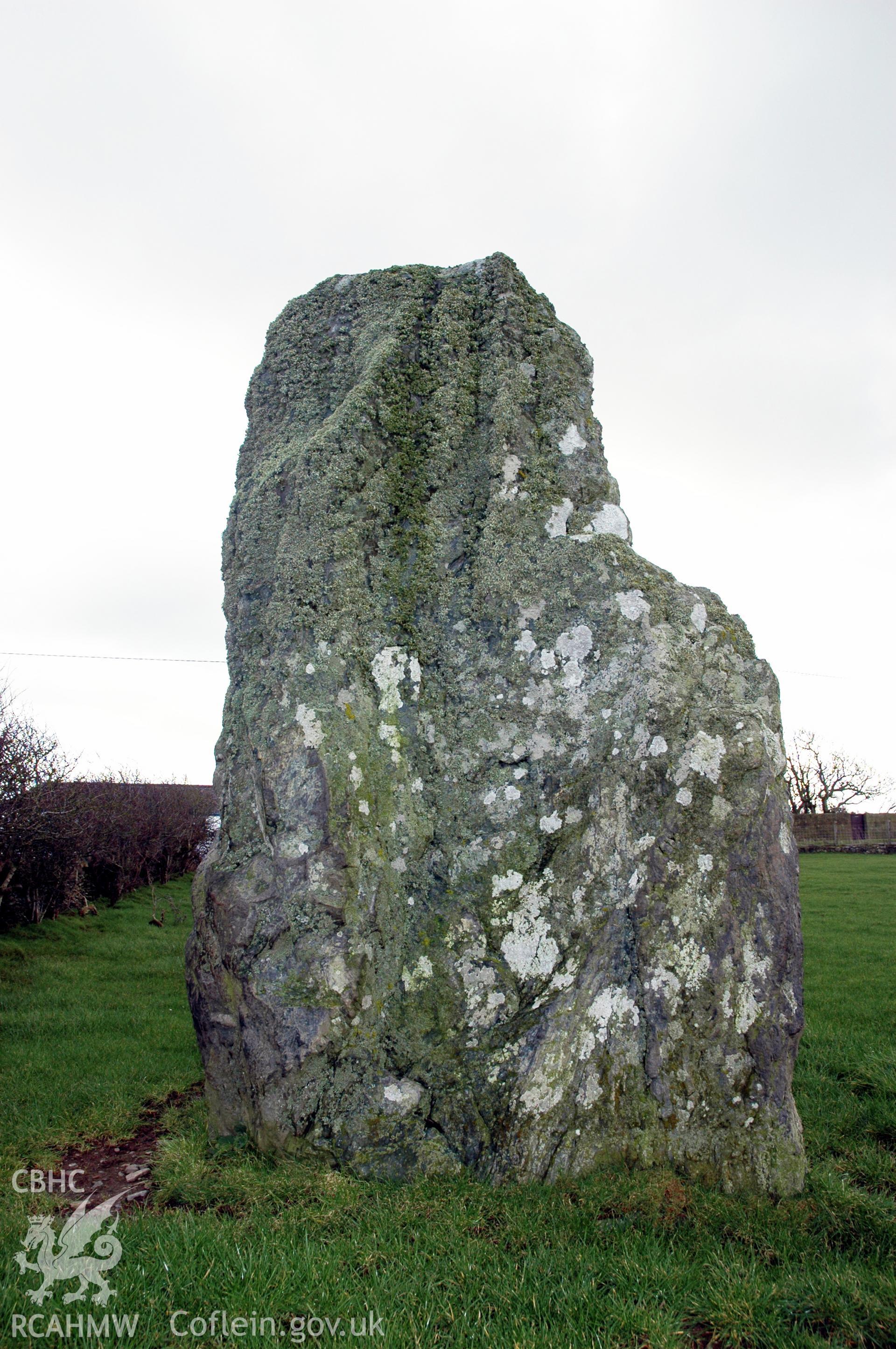 Werthyr Standing Stone from West.