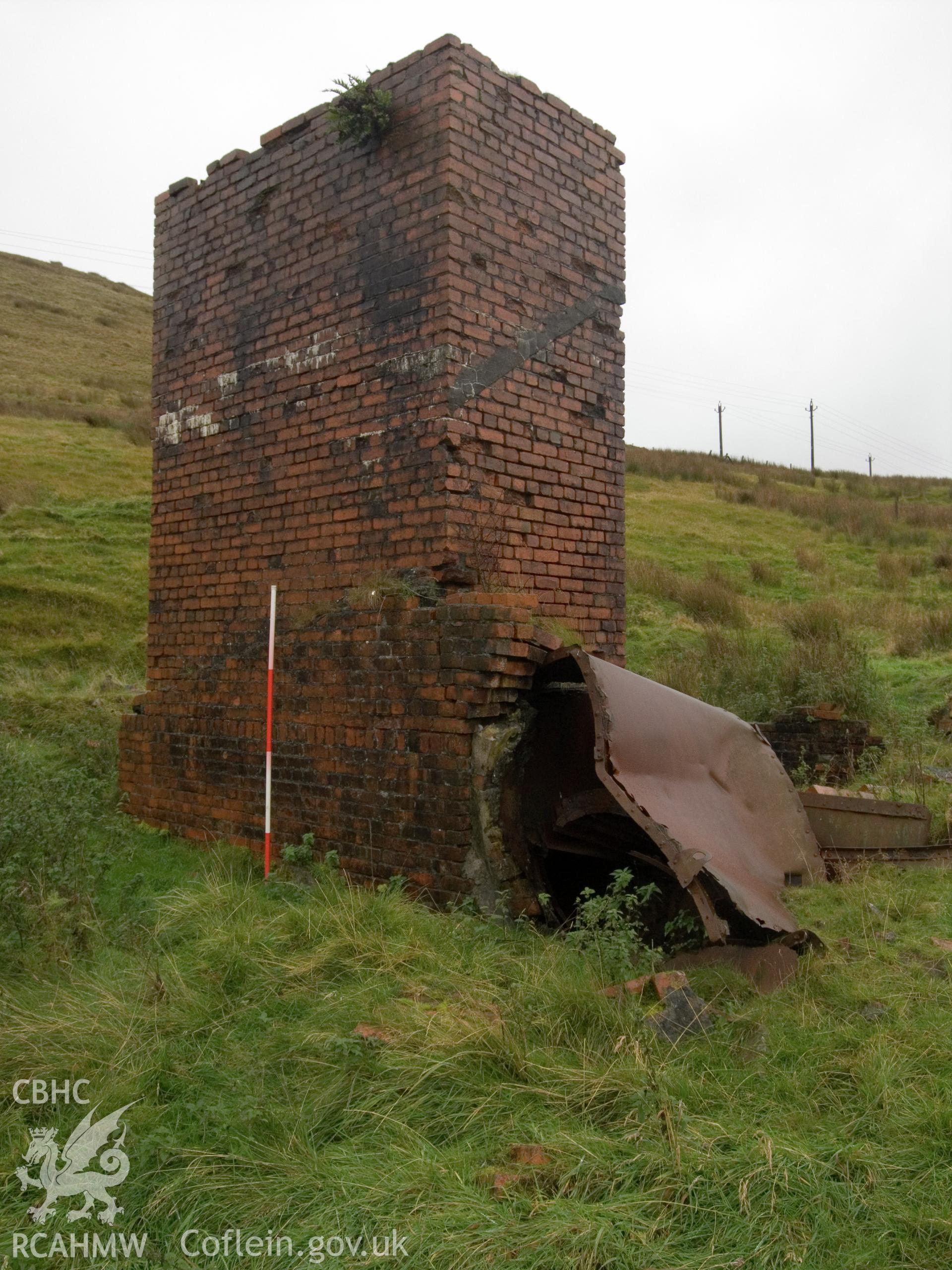 view looking S of evasee and fan chamber.