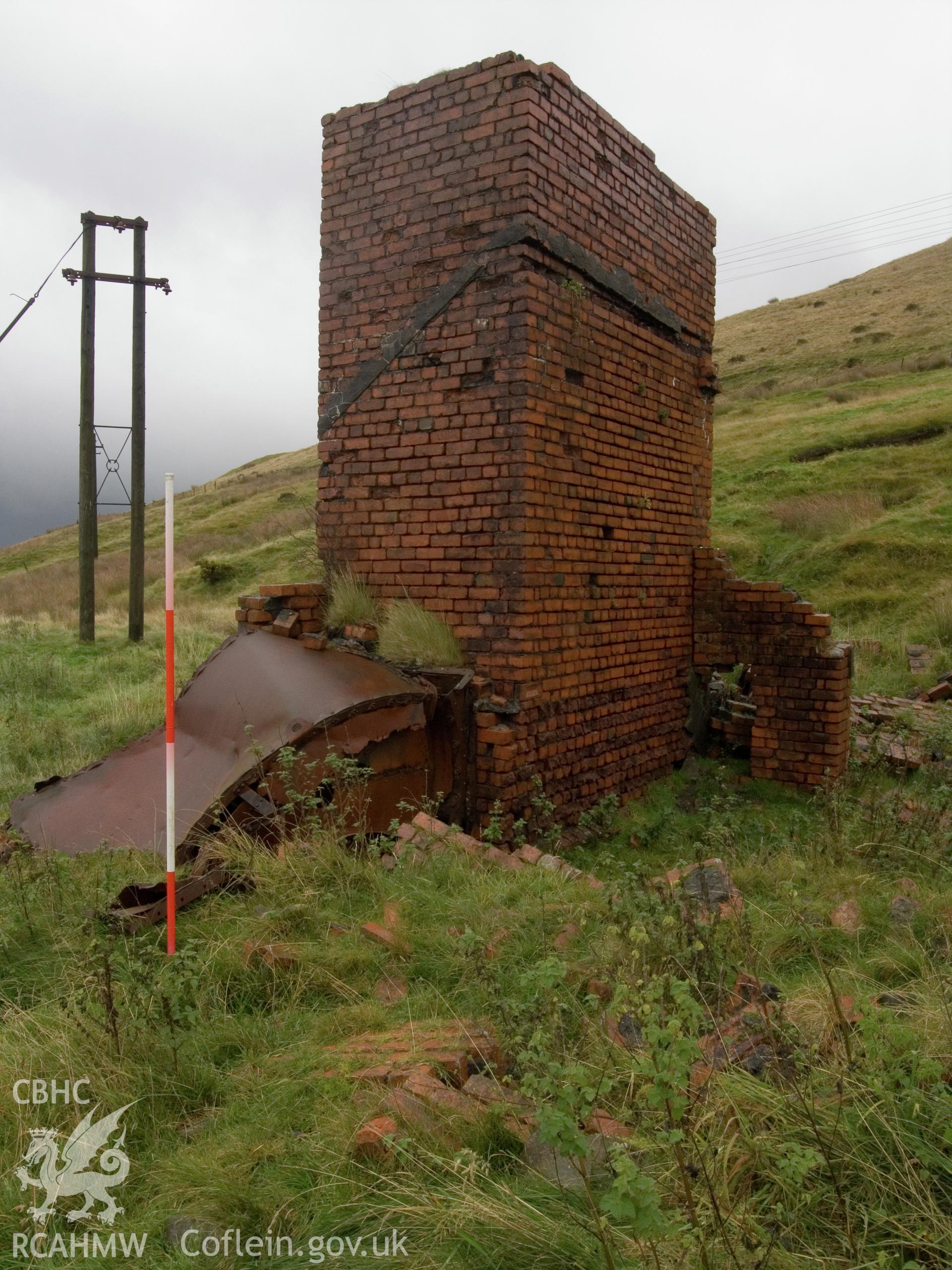 view looking E showing evasee and fan chamber.
