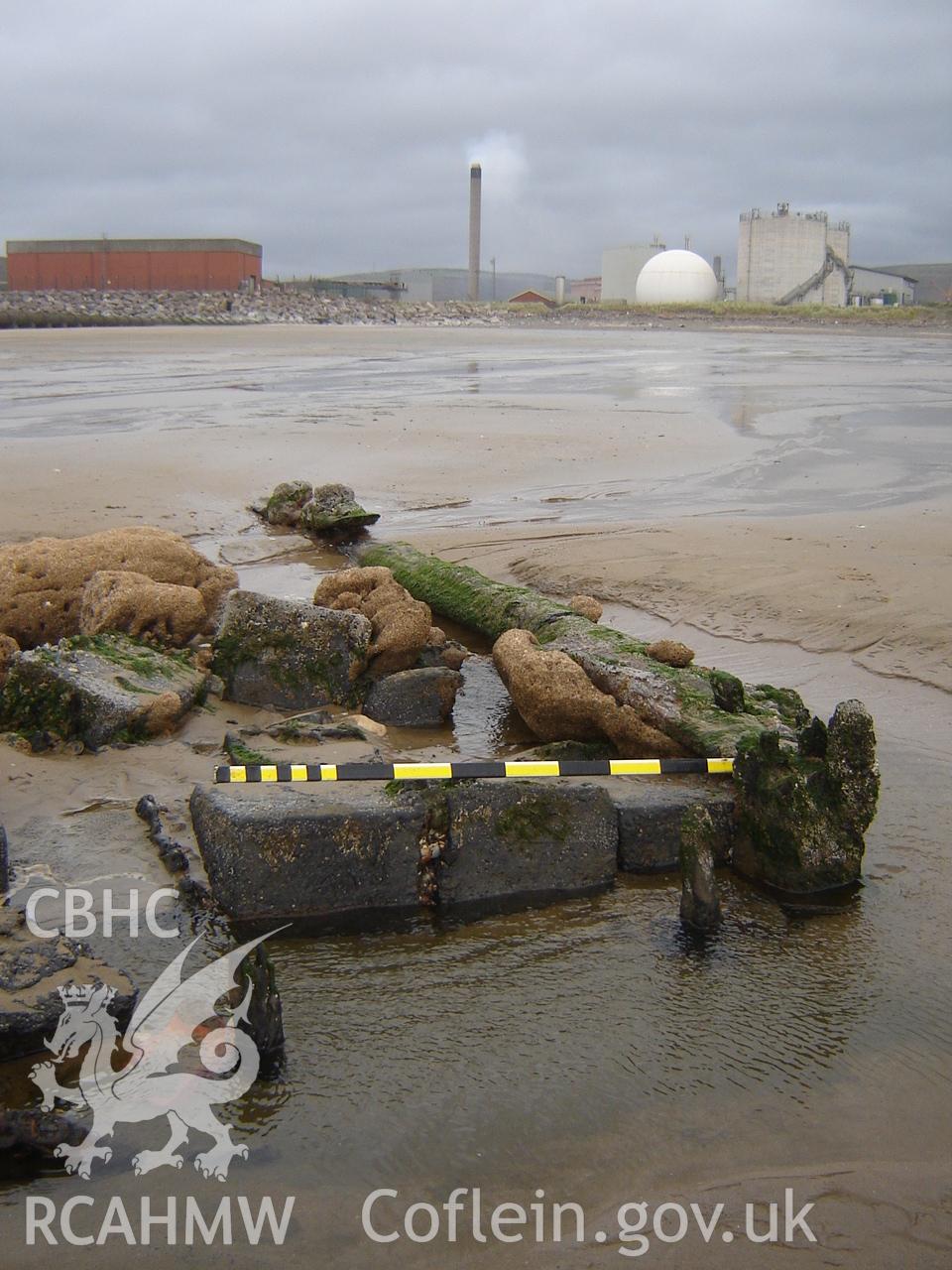Unnamed wreck on Margam Sands photographed by Ian Cundy, October 2012.