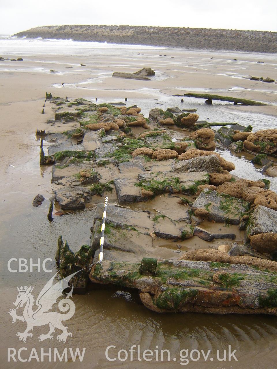 Unnamed wreck on Margam Sands photographed by Ian Cundy, October 2012.