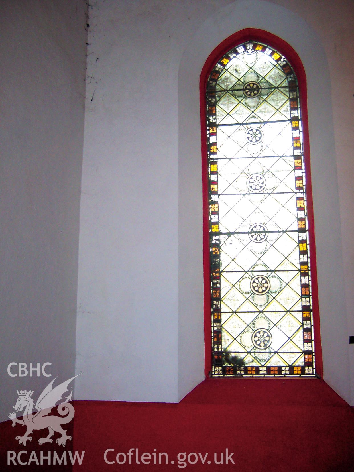 Colour digital photograph of the East window, North side.