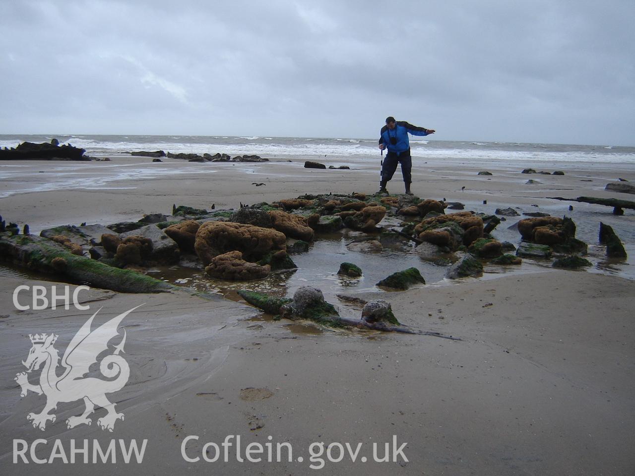 Unnamed wreck on Margam Sands photographed by Ian Cundy, October 2012.
