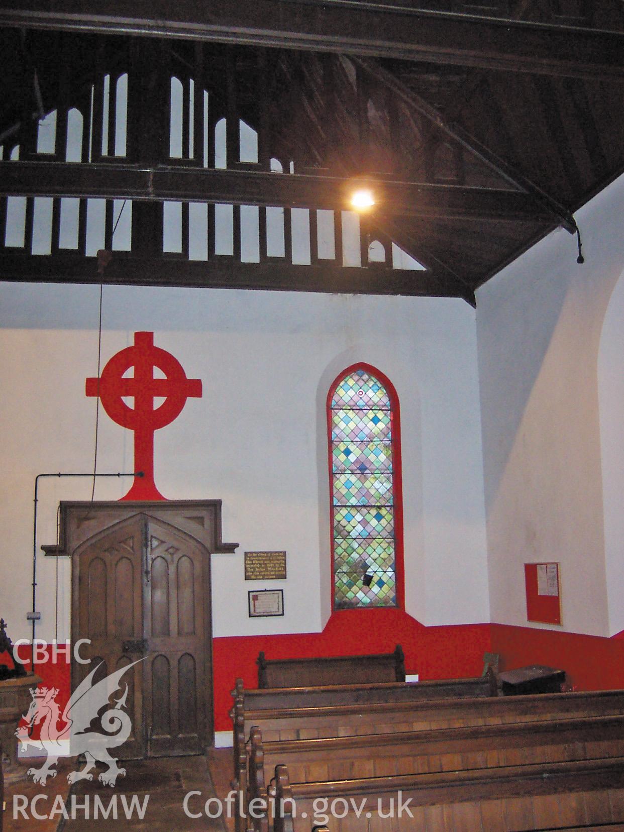 Colour digital photograph showing an interior view of the church entrance.