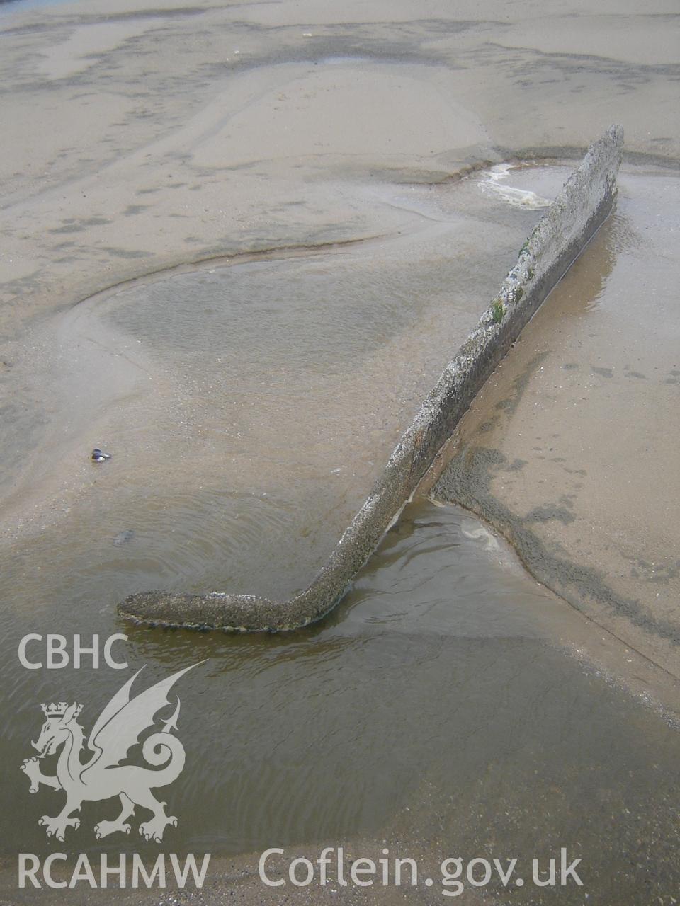 Digital photograph showing the wreck on Margam Sands produced by Ian Cundy, October, 2012