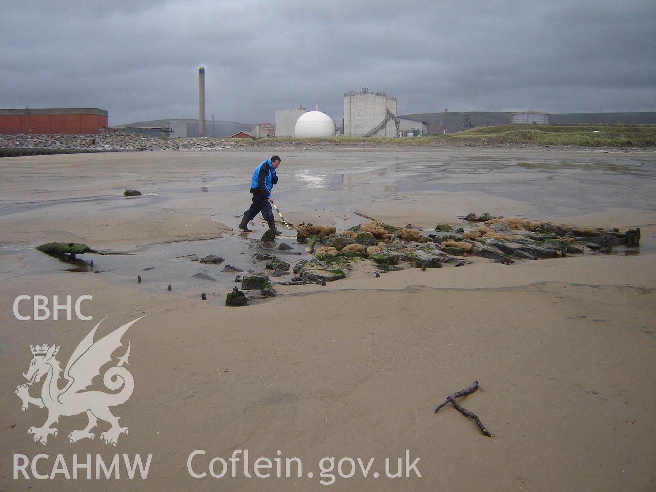 Unnamed wreck on Margam Sands photographed by Ian Cundy, October 2012.