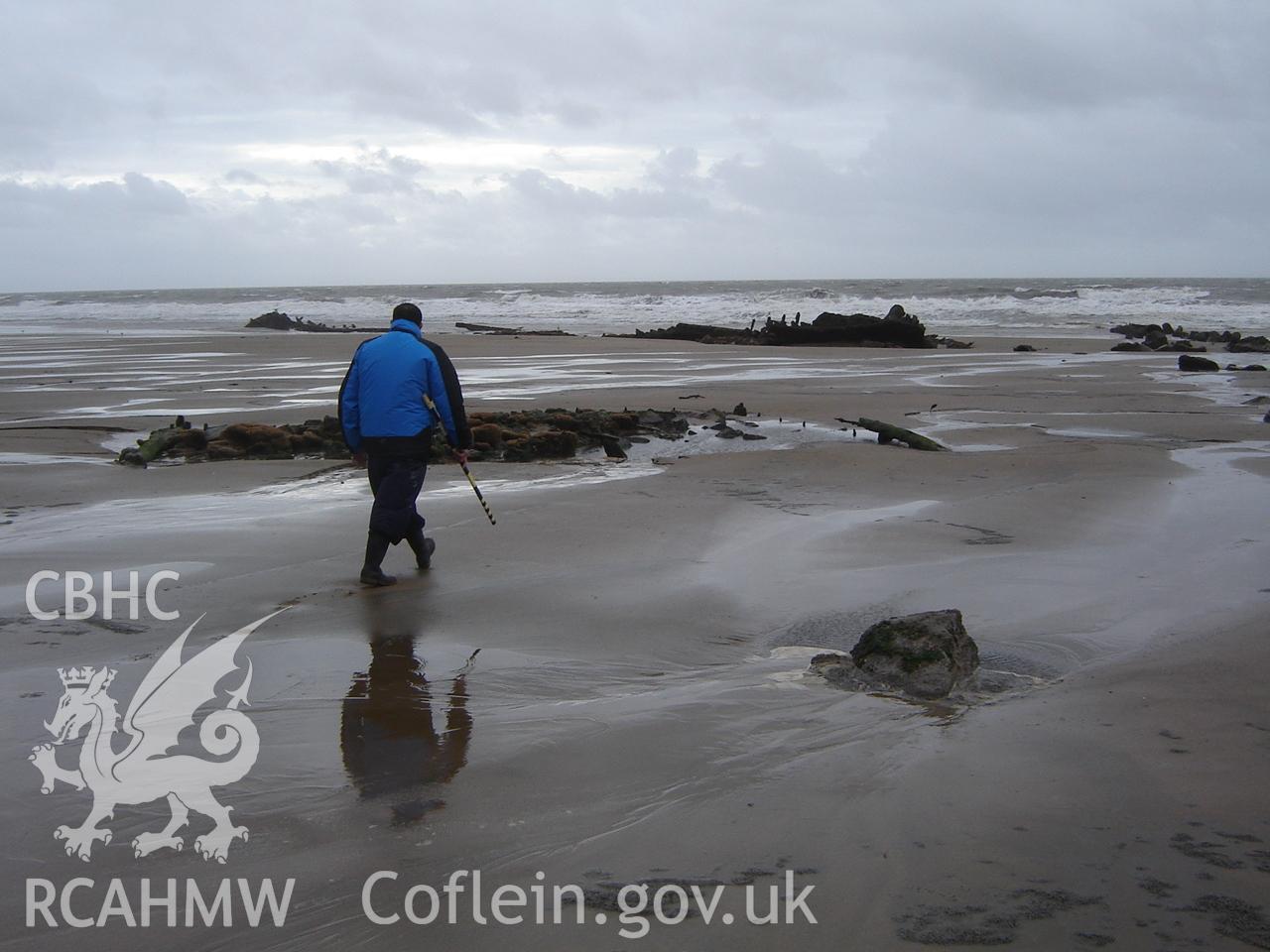 Unnamed wreck on Margam Sands photographed by Ian Cundy, October 2012.