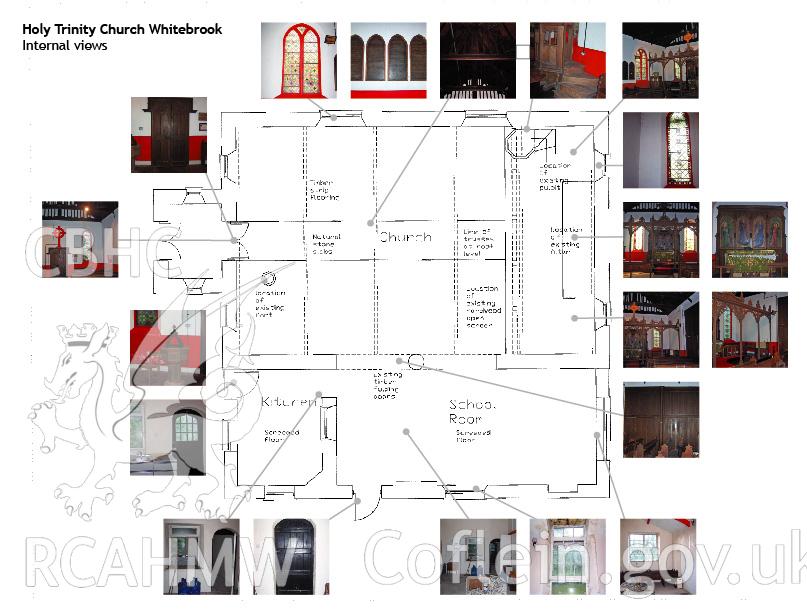 Plan of the church showing the location of the exterior photographs.